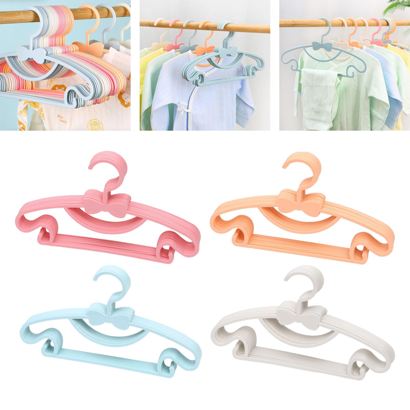 10x Kids Clothes Hanger Laundry Dryer for Clothes Shirts Dresses Pink