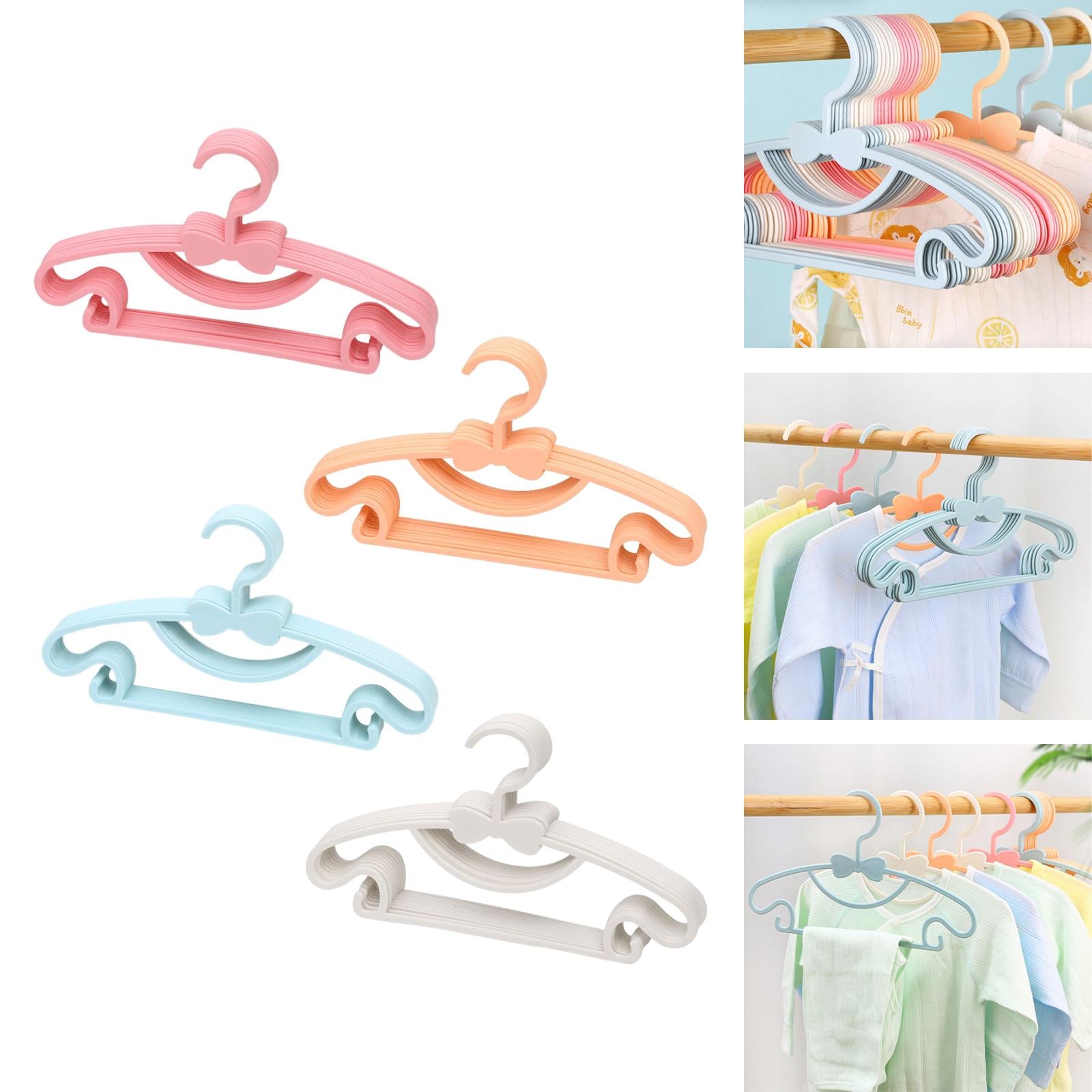 10x Kids Clothes Hanger Laundry Dryer for Clothes Shirts Dresses Pink