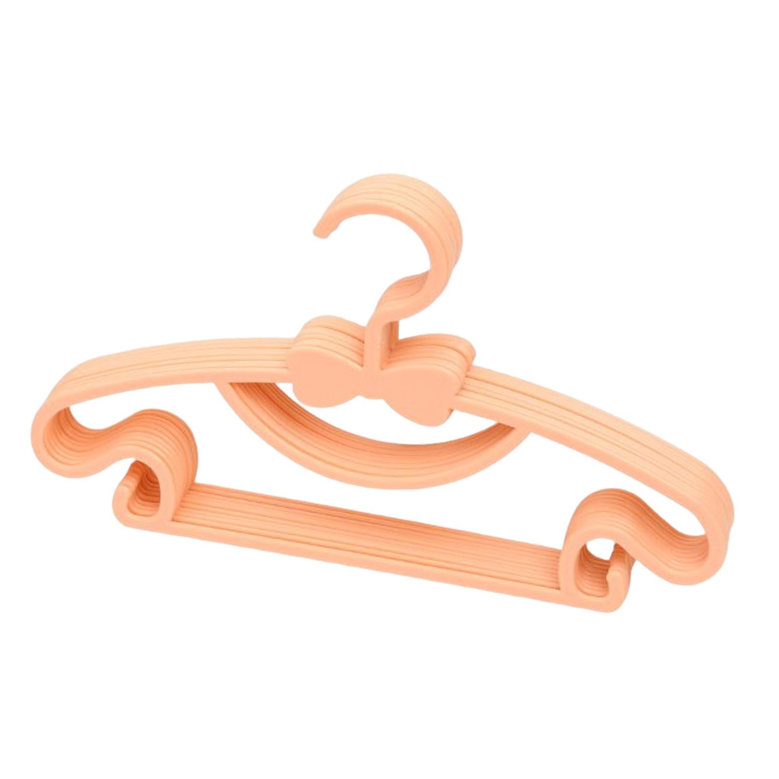 10x Kids Clothes Hanger Laundry Dryer for Clothes Shirts Dresses Orange