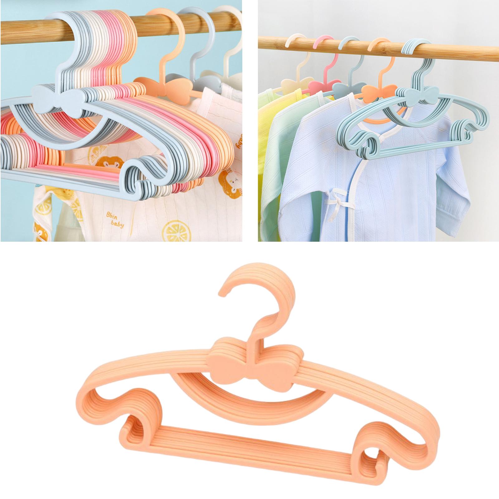 10x Kids Clothes Hanger Laundry Dryer for Clothes Shirts Dresses Orange