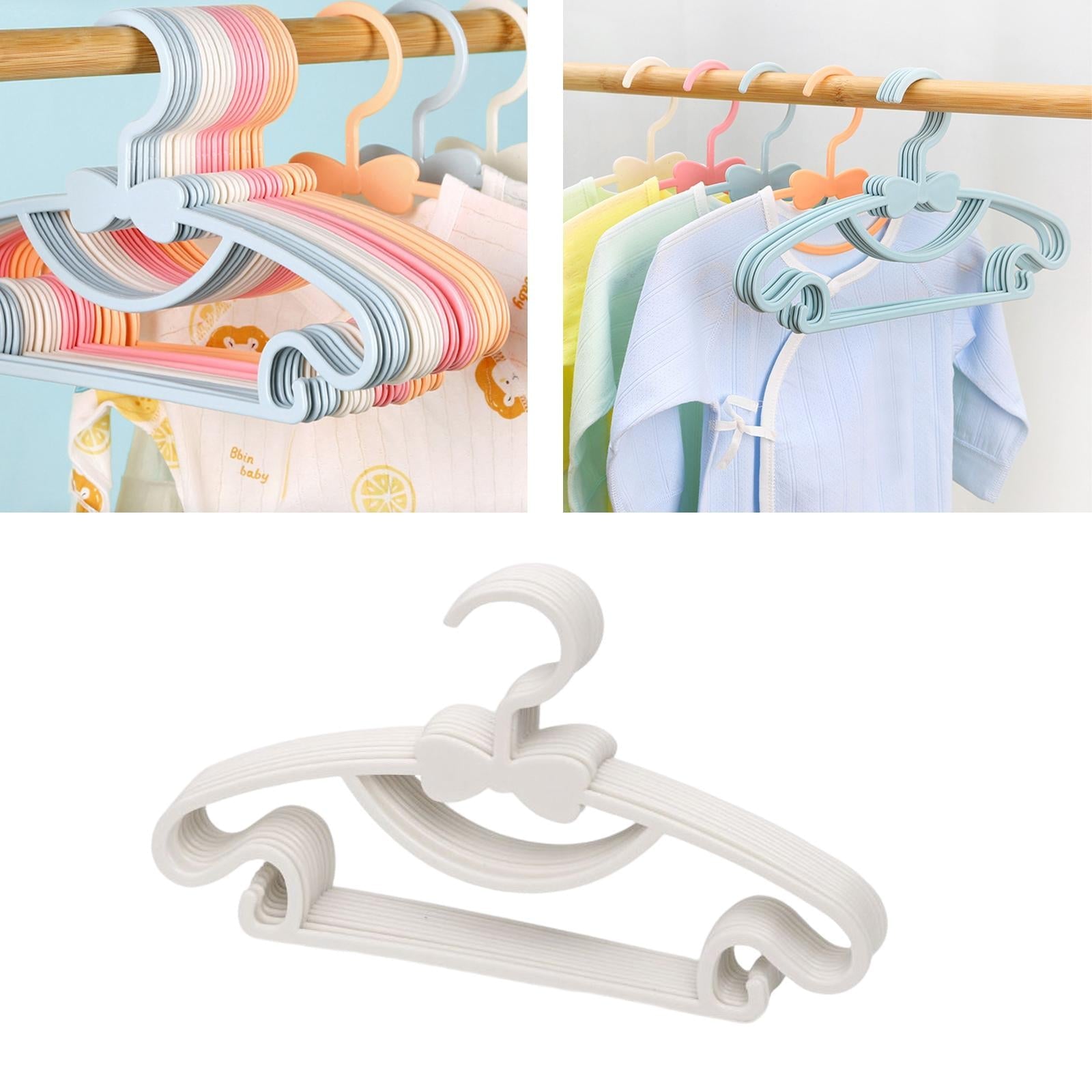 10x Kids Clothes Hanger Laundry Dryer for Clothes Shirts Dresses White