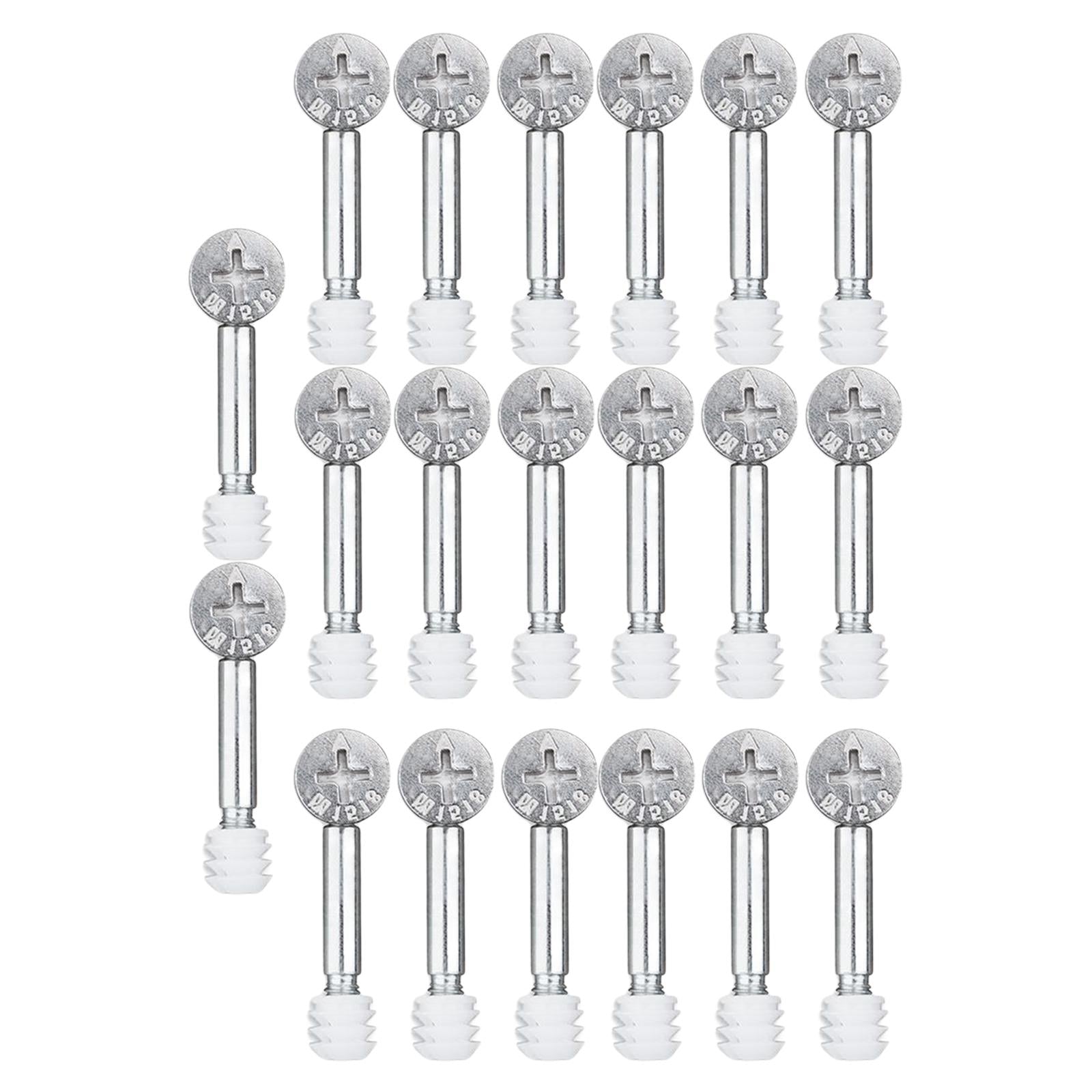 20 Sets Furniture Connecting Cam Fitting with Dowel Pre inserted Nut 3 in 1