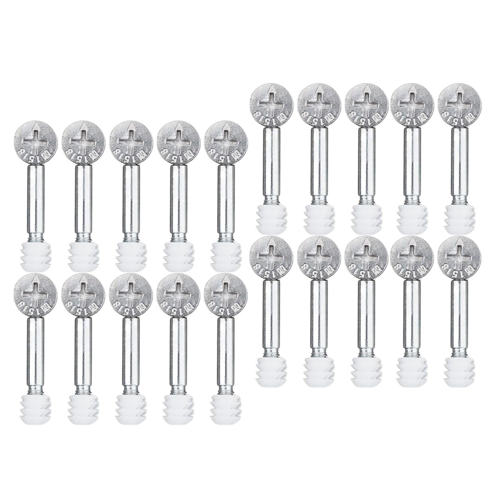 20 Sets Furniture Connecting Cam Fitting with Dowel Pre inserted Nut 3 in 1