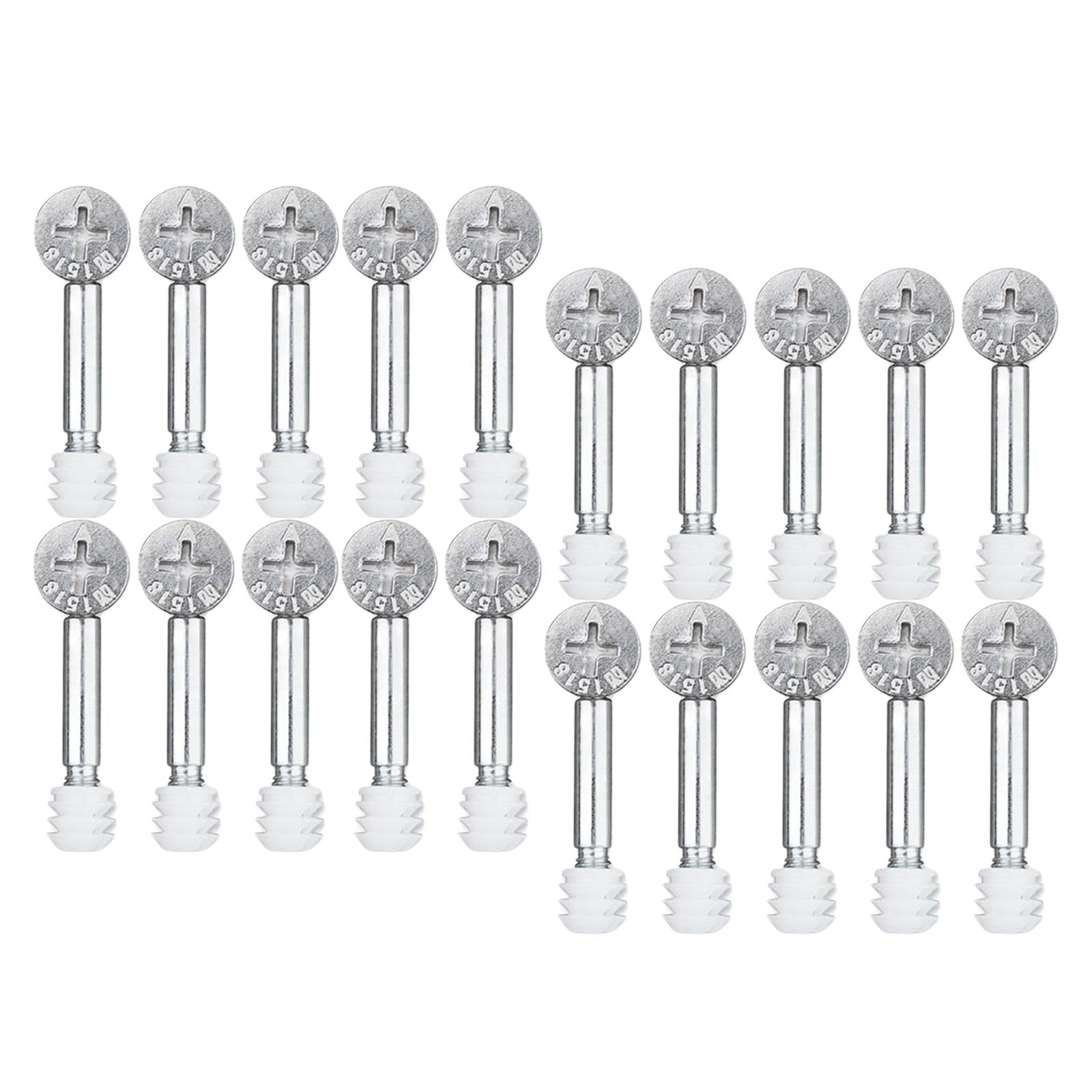 20 Sets Furniture Connecting Cam Fitting with Dowel Pre inserted Nut 3 in 1