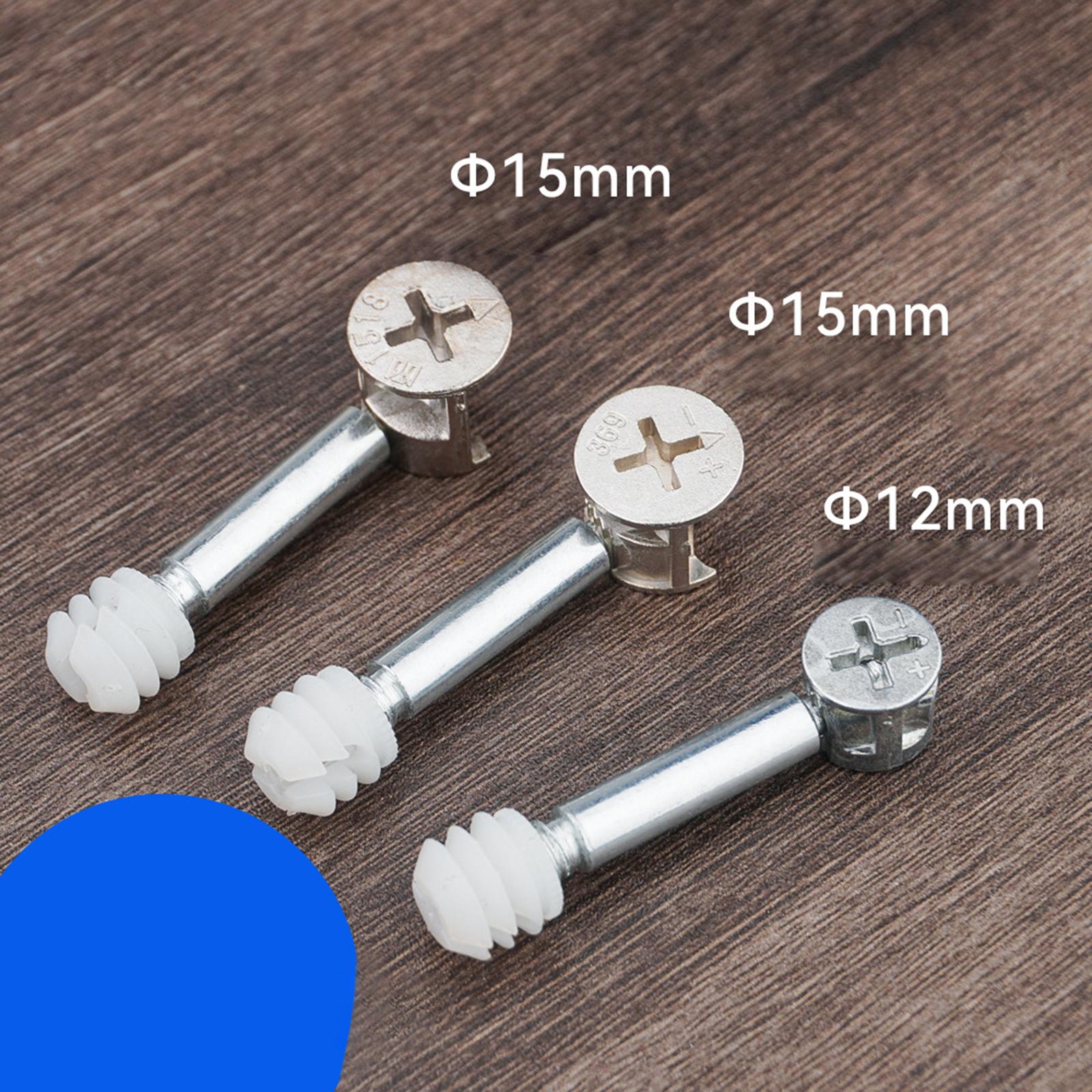 20 Sets Furniture Connecting Cam Fitting with Dowel Pre inserted Nut 3 in 1