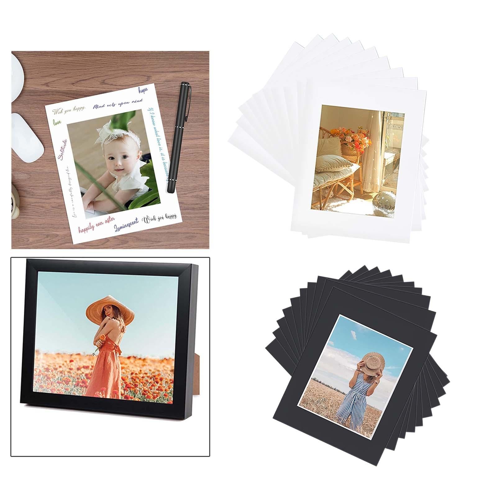 10Pc Pre Cut Mat Board Show Kit Picture Mats 11x14 for 8.5x11 Photo White"