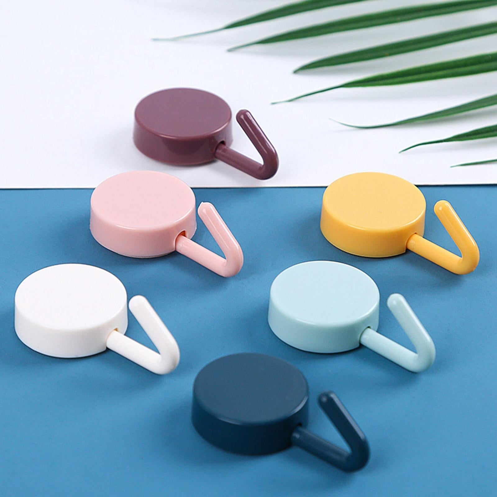 10Pcs Self Adhesive Hooks Waterproof Sticky Wall Hooks Light Blue Deep Blue