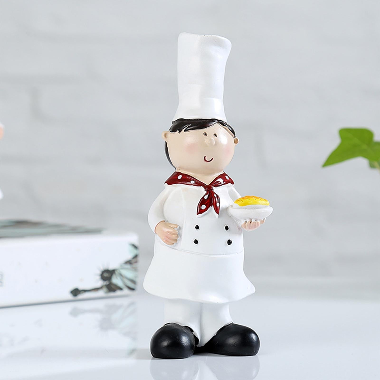 2 Pieces Couple Chef Figurine Sculptures Cook Statue Ornaments for Cottage