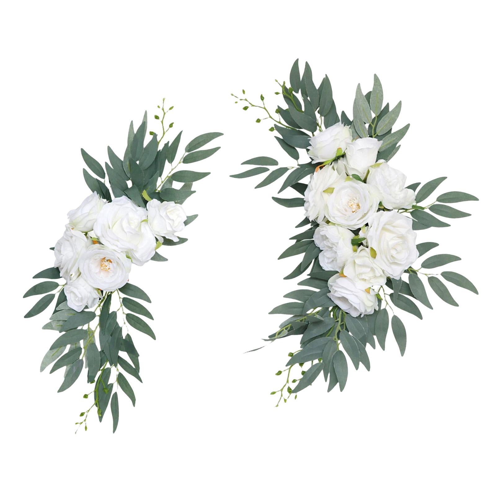 2Pcs Wedding Arch Flowers Swag Rustic Centerpiece for Home Arbor Decor