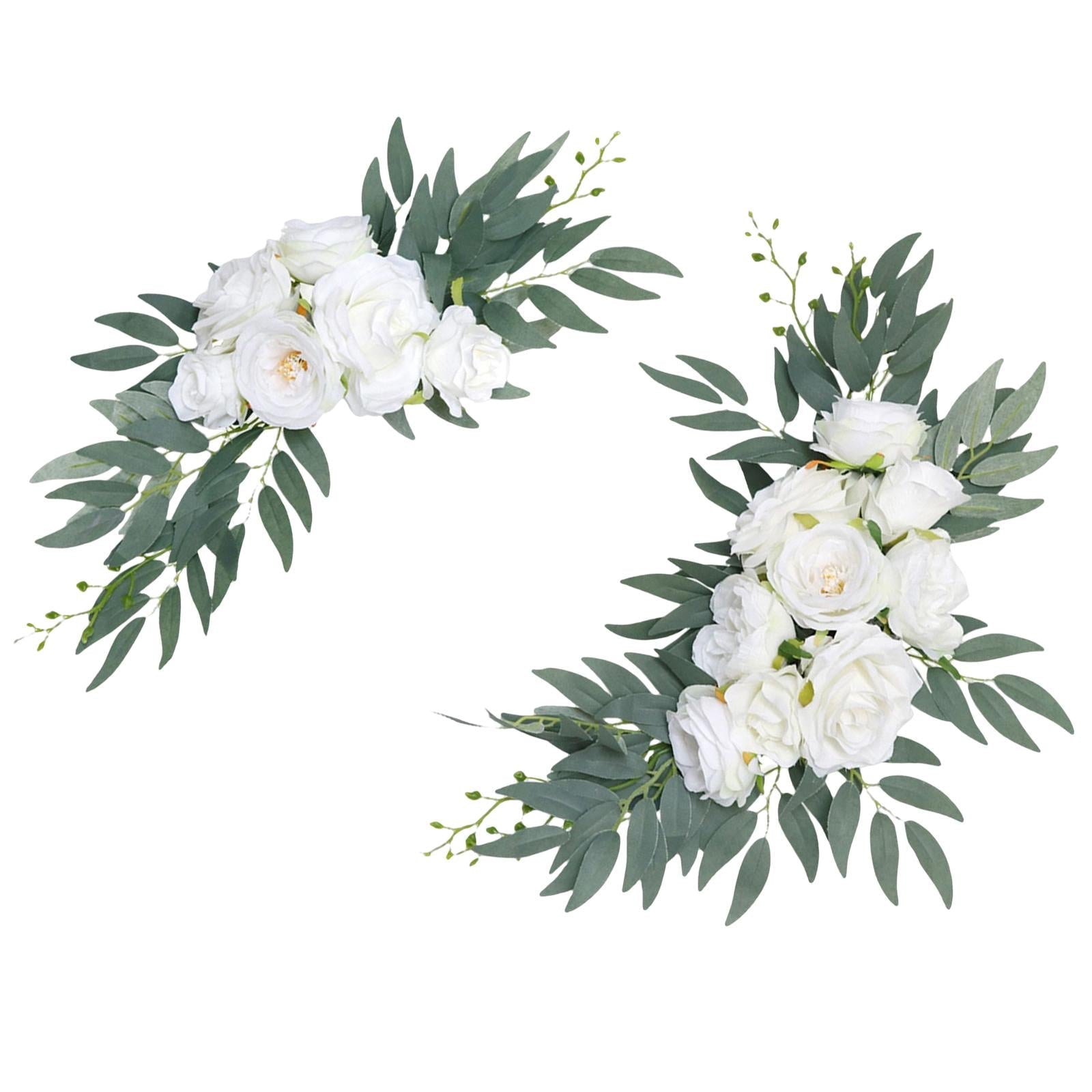 2Pcs Wedding Arch Flowers Swag Rustic Centerpiece for Home Arbor Decor