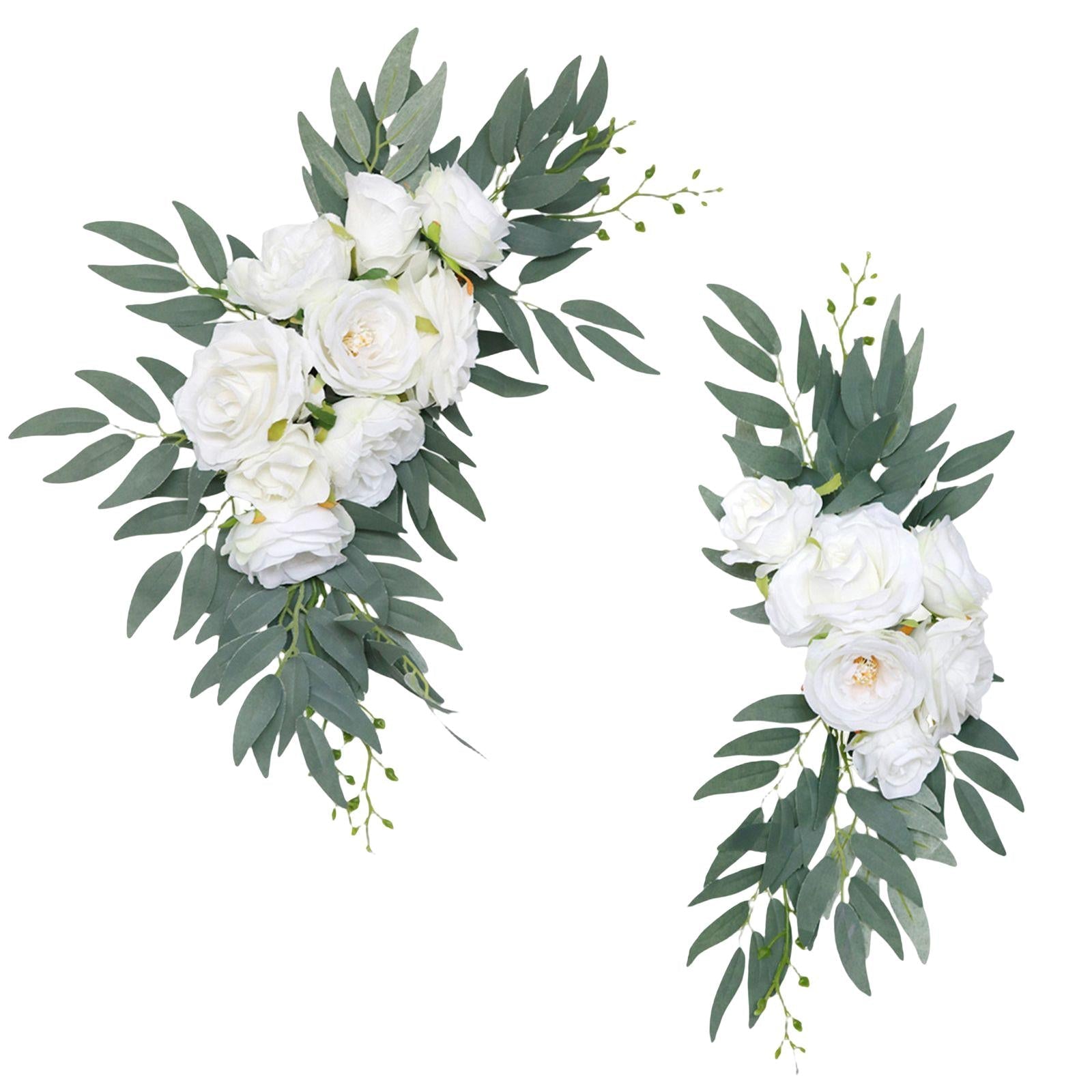 2Pcs Wedding Arch Flowers Swag Rustic Centerpiece for Home Arbor Decor