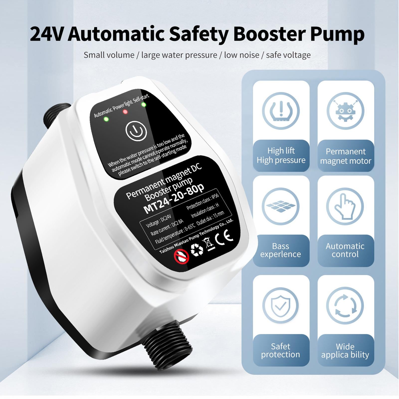 24V Water Pressure Booster Pump Garden Shower Auto Heater Kitchen Sink