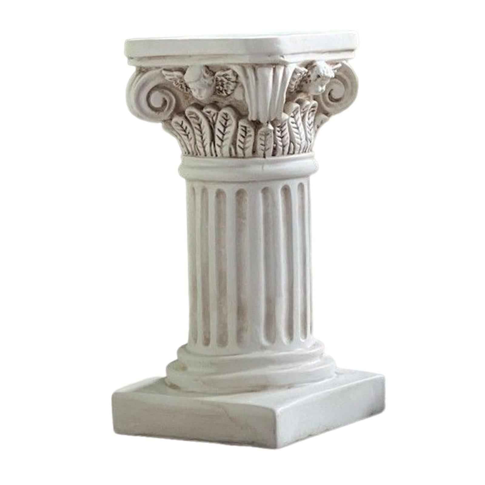 Roman Pillar Statue Figurine White Pedestal Stand for Living Room Decoration
