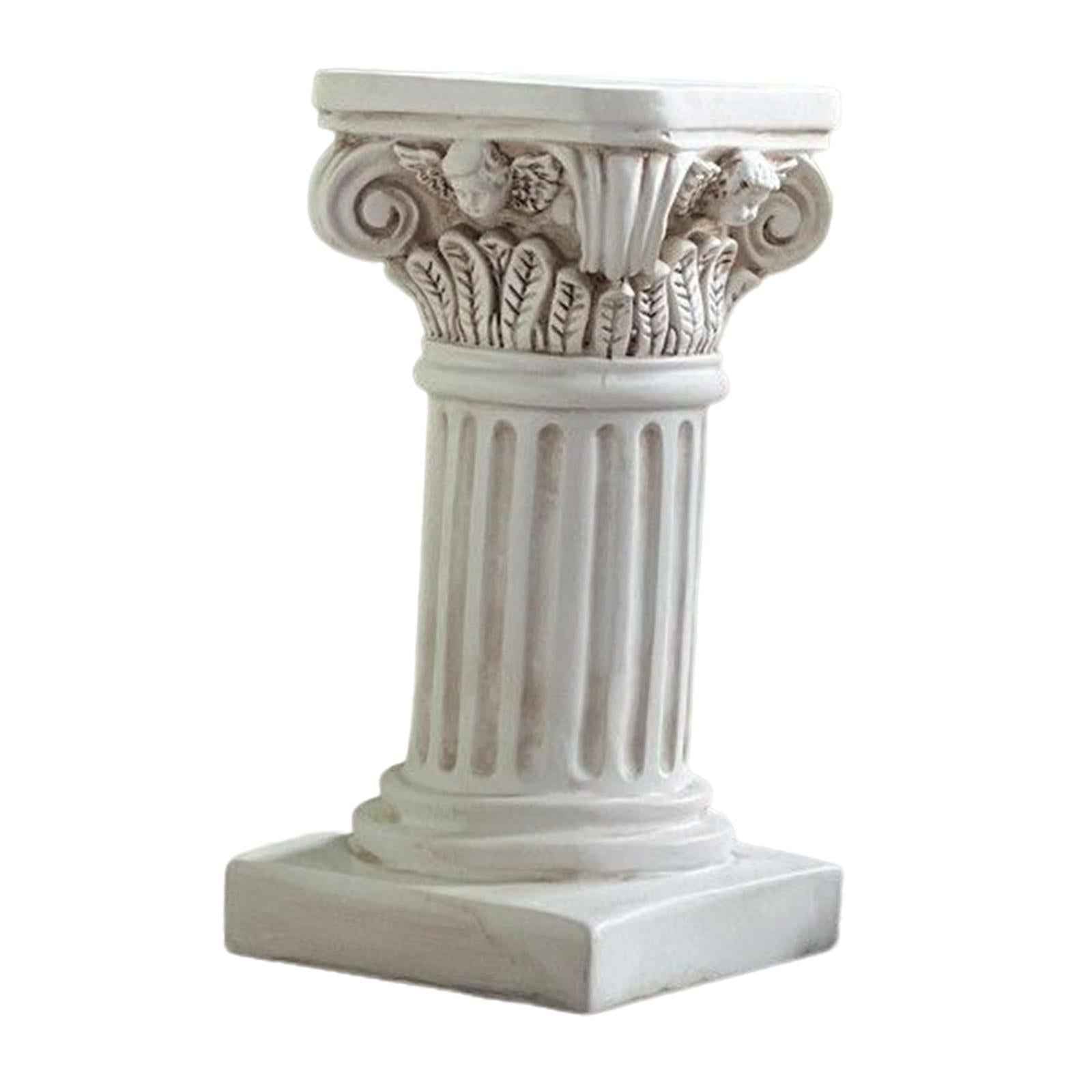 Roman Pillar Statue Figurine White Pedestal Stand for Living Room Decoration