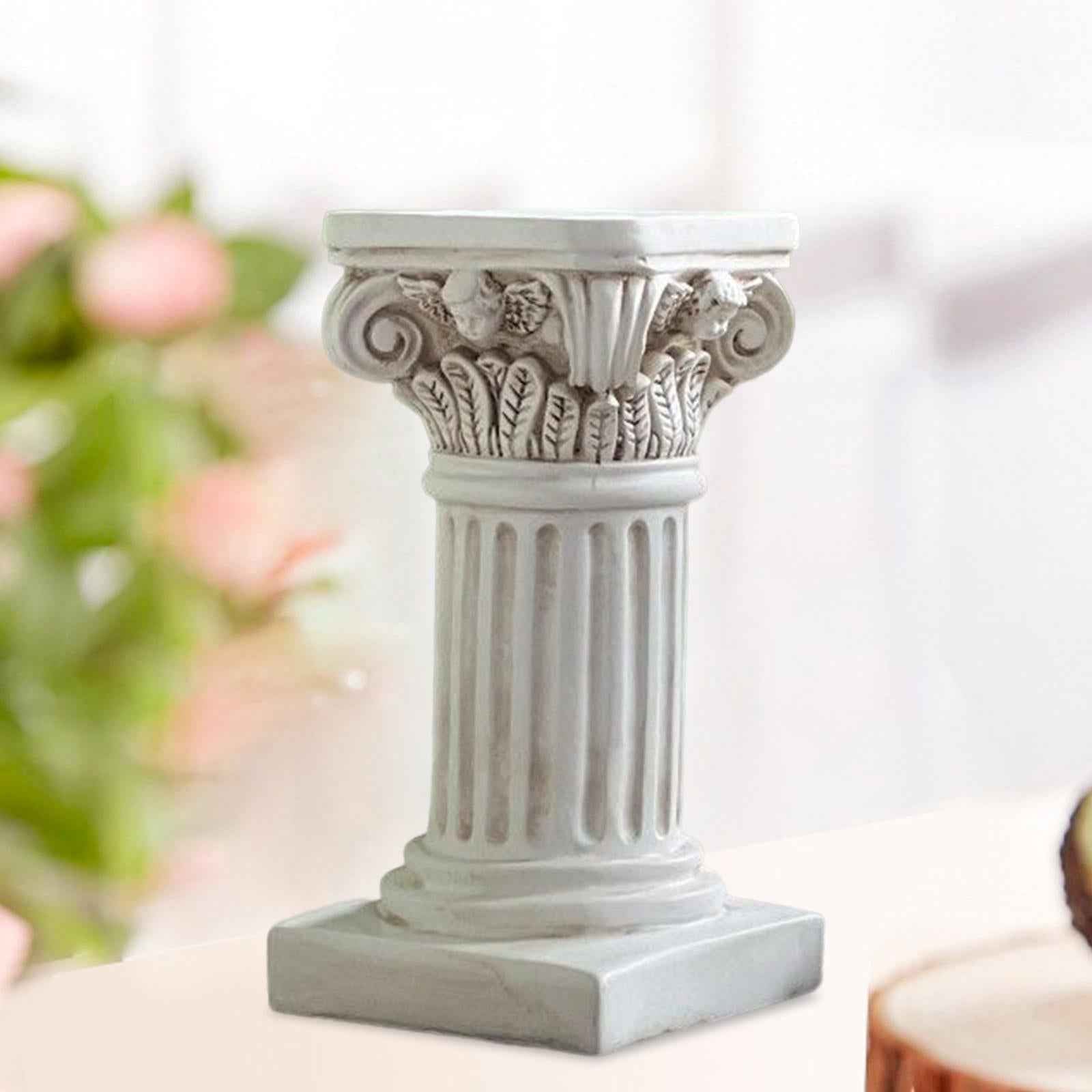 Roman Pillar Statue Figurine White Pedestal Stand for Living Room Decoration