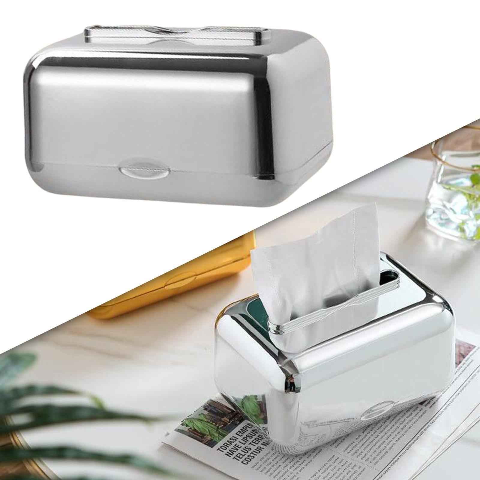 ARC Corners Tissue Box Napkin Holder Multifunctional Container Silver