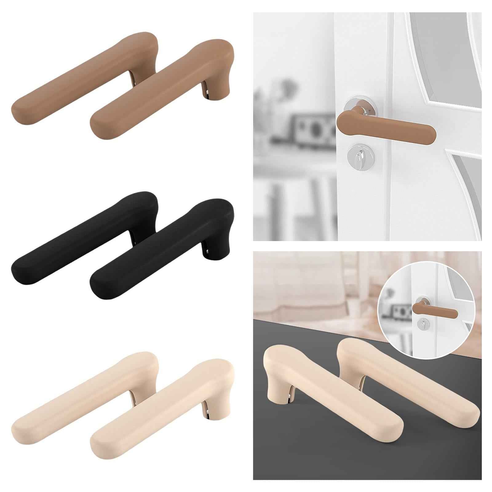 Door Handle Protective Cover Silicone Sleeve Anti Collision Door Knob Cover Coffee