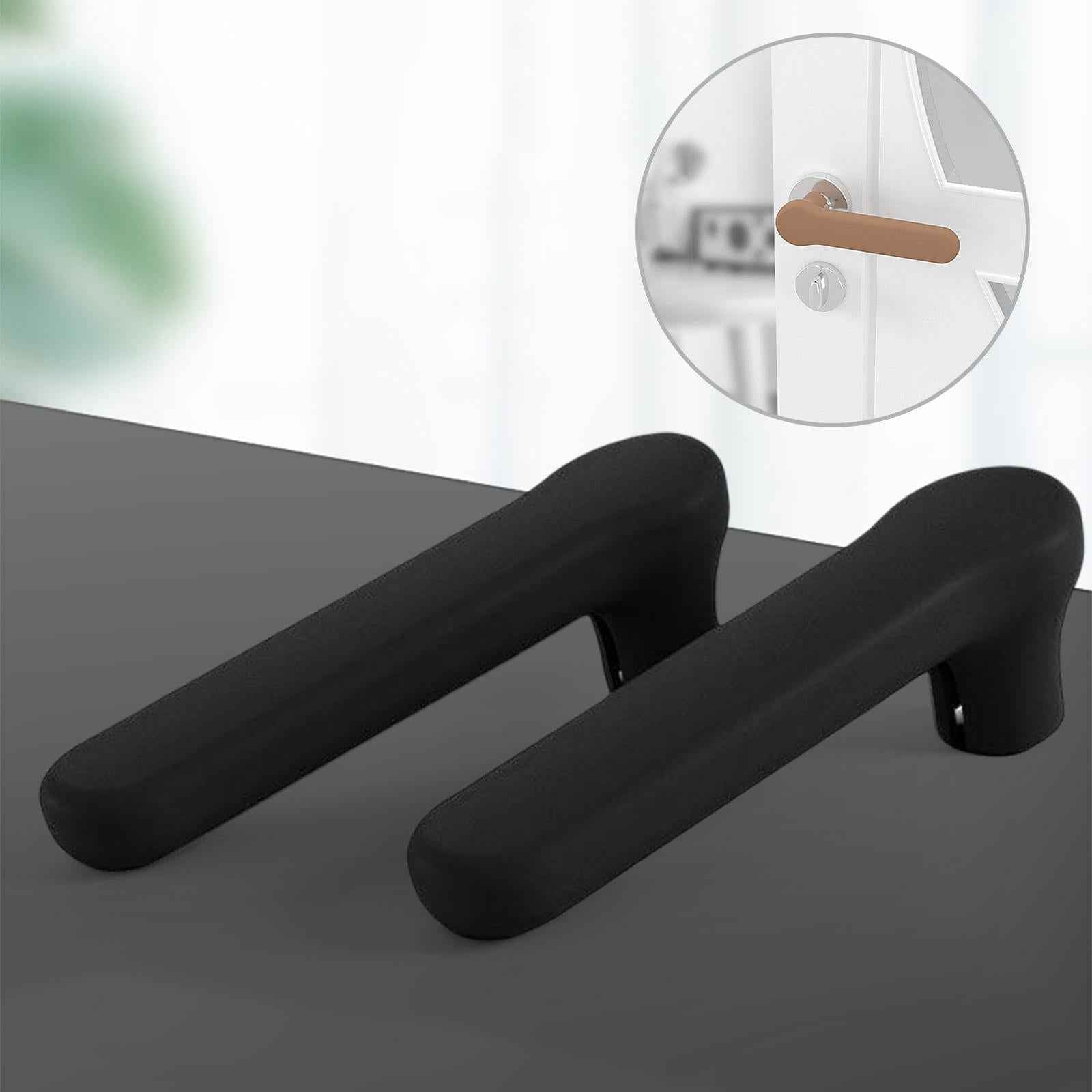 Door Handle Protective Cover Silicone Sleeve Anti Collision Door Knob Cover Black