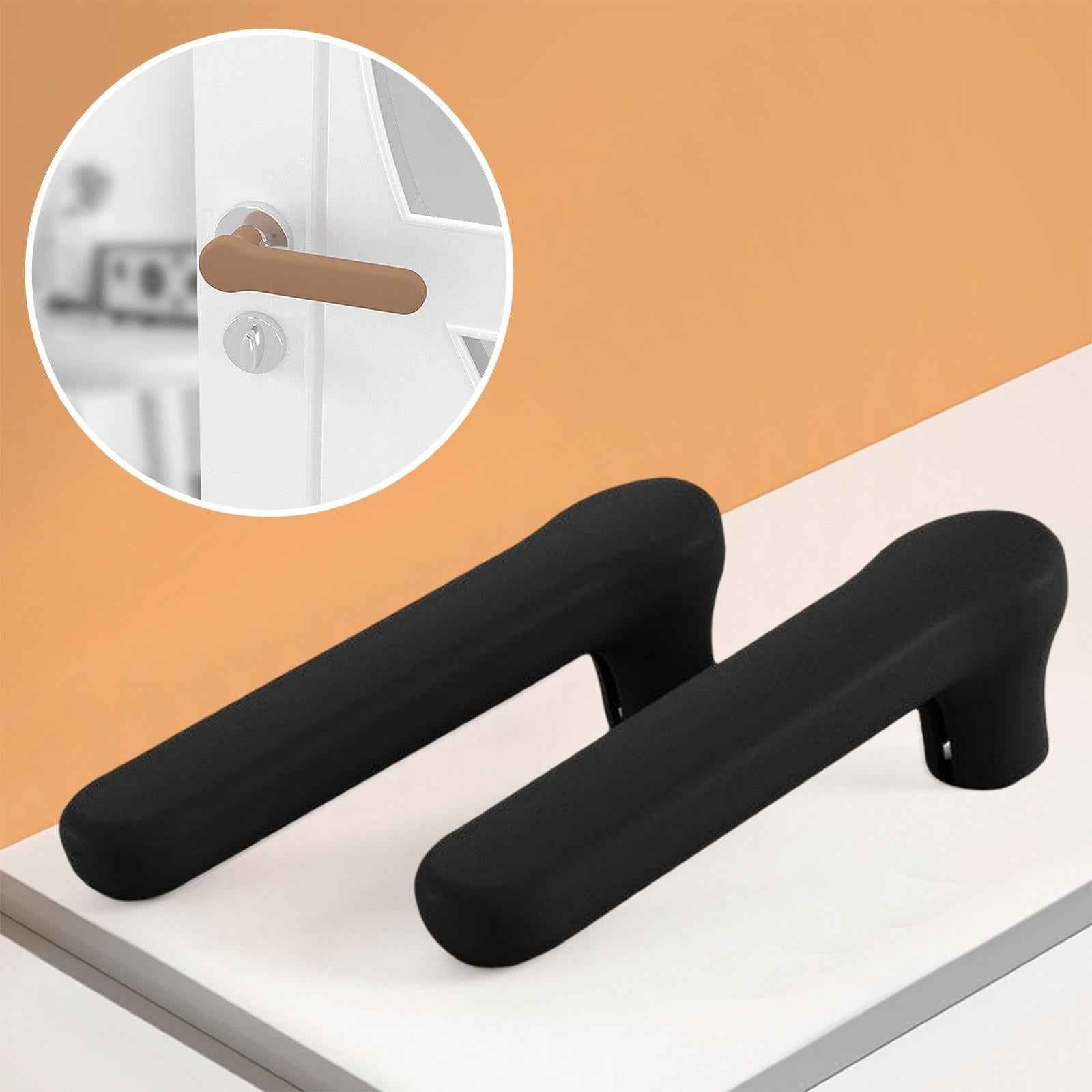 Door Handle Protective Cover Silicone Sleeve Anti Collision Door Knob Cover Black