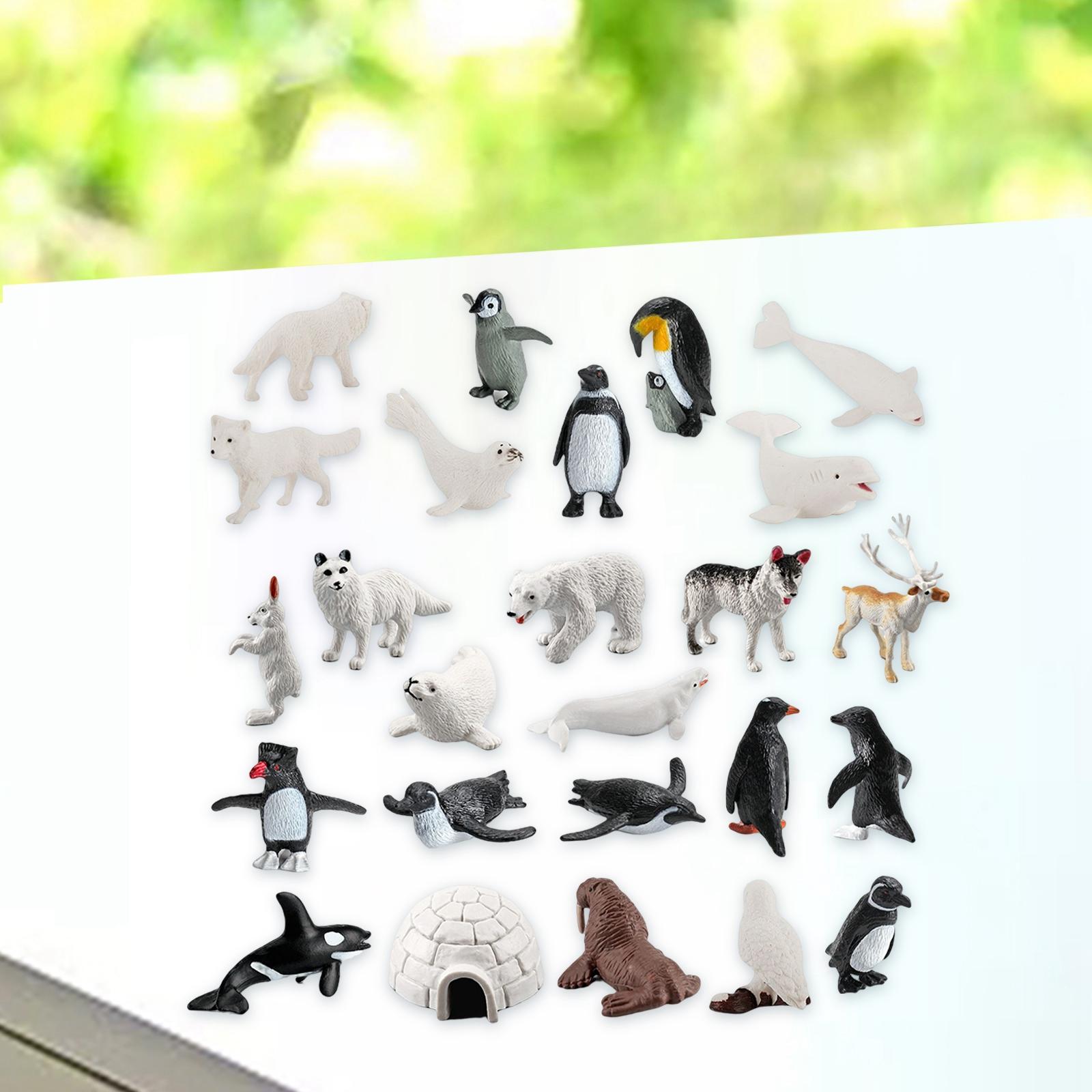 26x Mini Polar Animal Figurines Model for Collectibles Home Desktop Decor