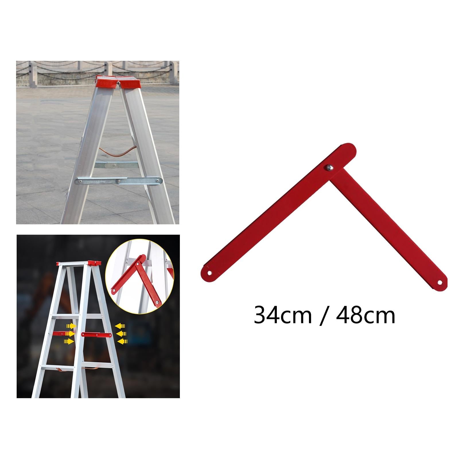 2Pcs Aluminum Step Ladder Hinge Tie Rod for Folding Step Herringbone Ladder 34cm