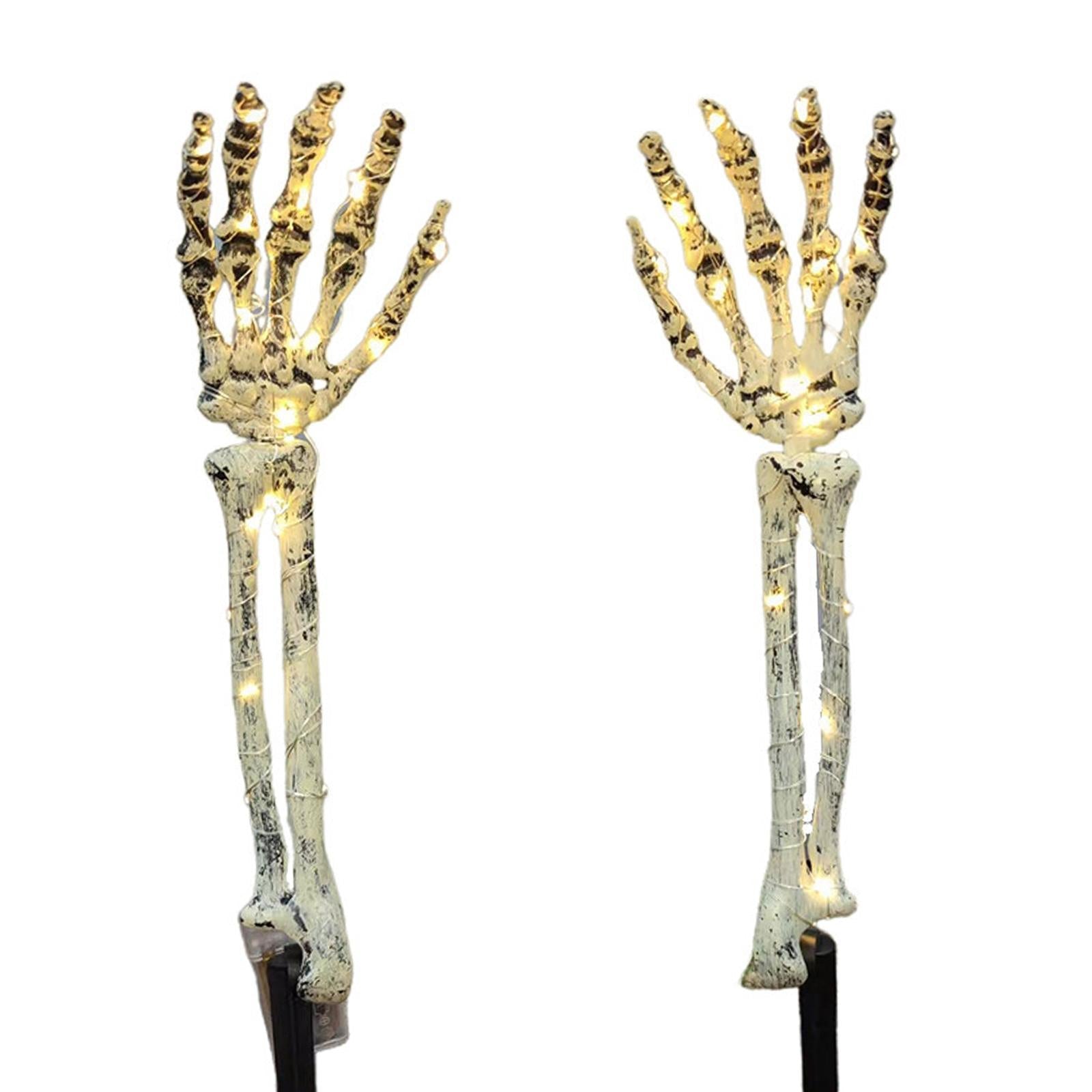 2Pcs Halloween Skeleton Arm Stakes Lights LED Ground Lamp for Festival Decor