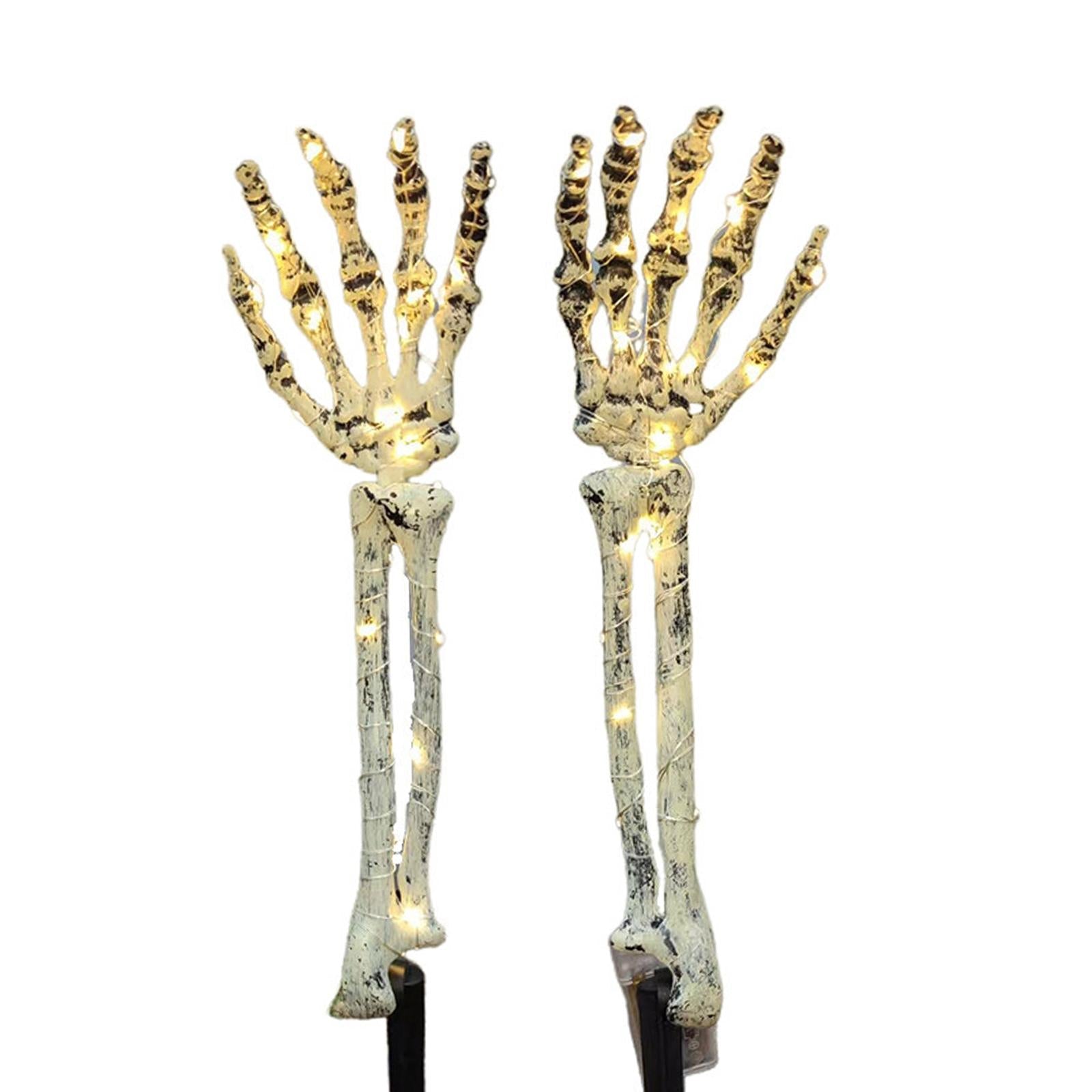 2Pcs Halloween Skeleton Arm Stakes Lights LED Ground Lamp for Festival Decor