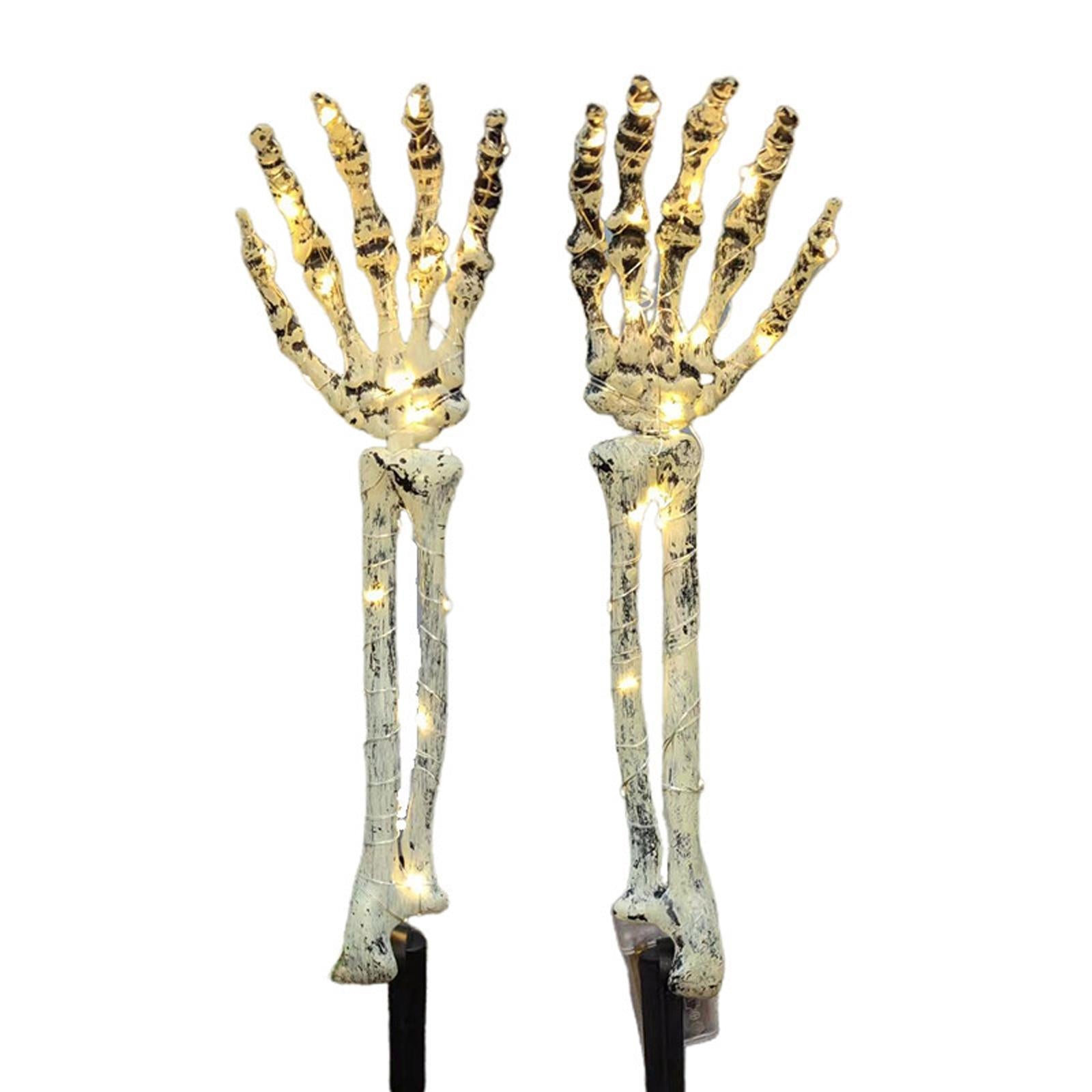 2Pcs Halloween Skeleton Arm Stakes Lights LED Ground Lamp for Festival Decor