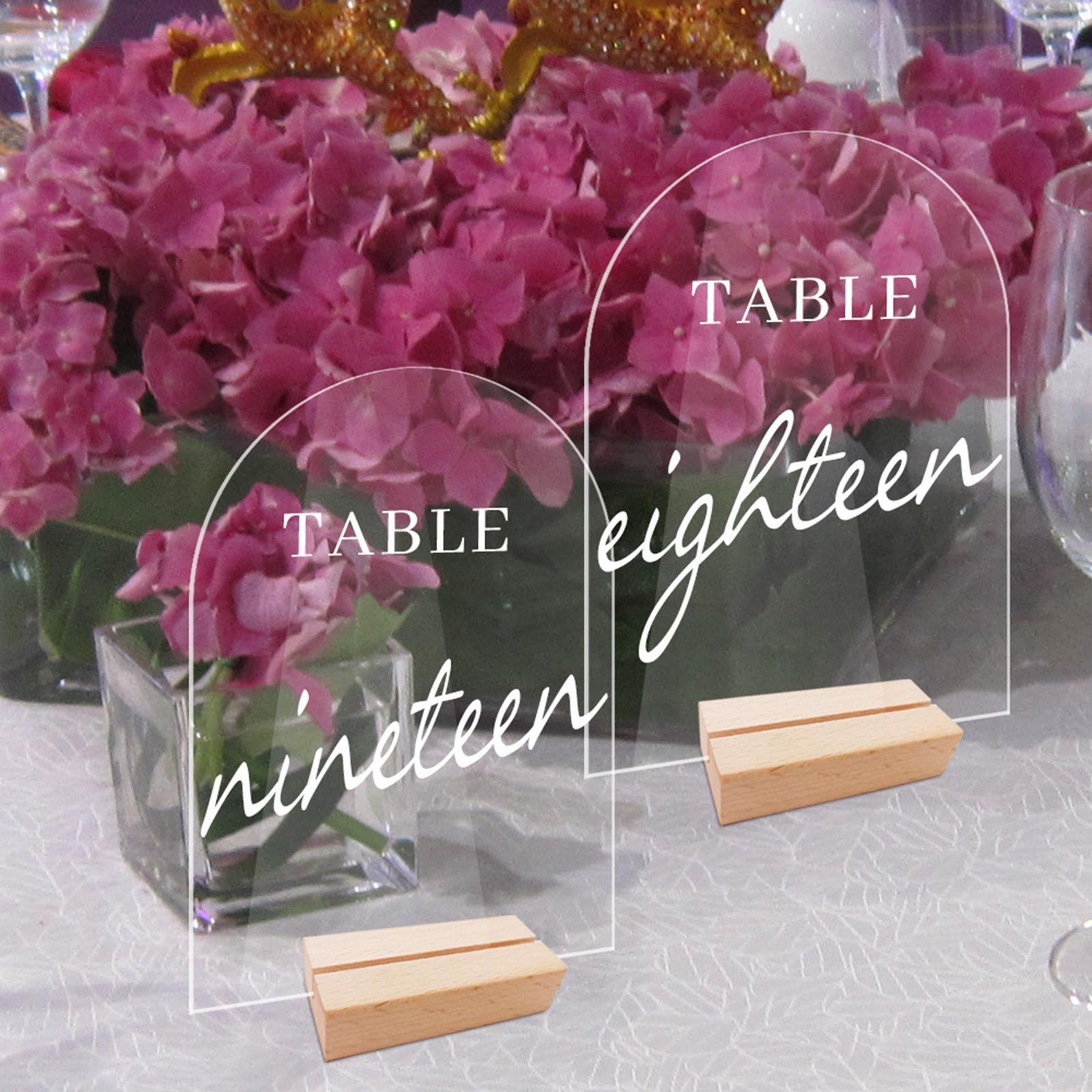 10x Clear Acrylic Place Cards Seating Cards with Stand for Wedding Reception 6cmx0.2cmx9cm