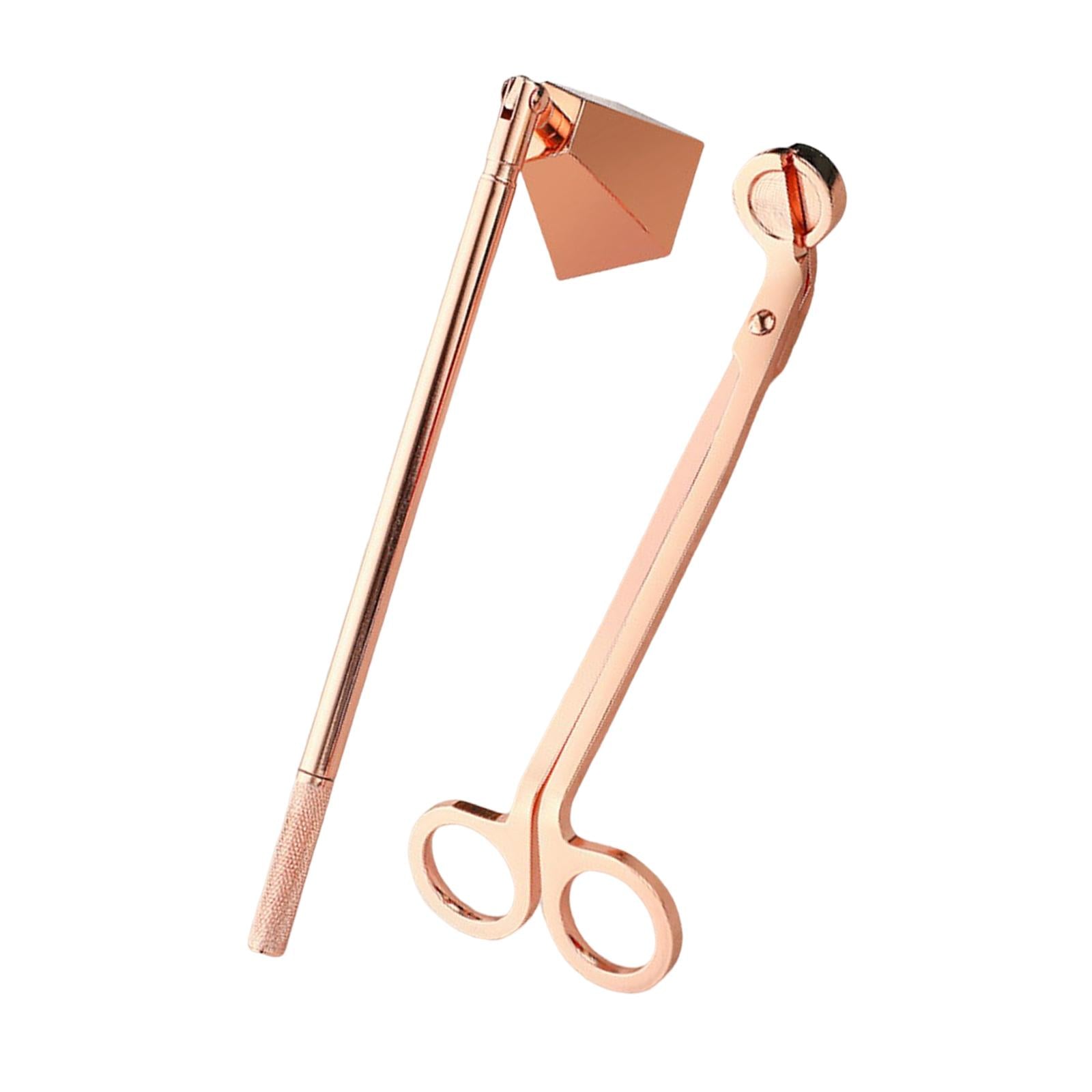 2 in 1 Candle Snuffer Wick Trimmer Cutter Stainless Steel Home Decor Rose Gold