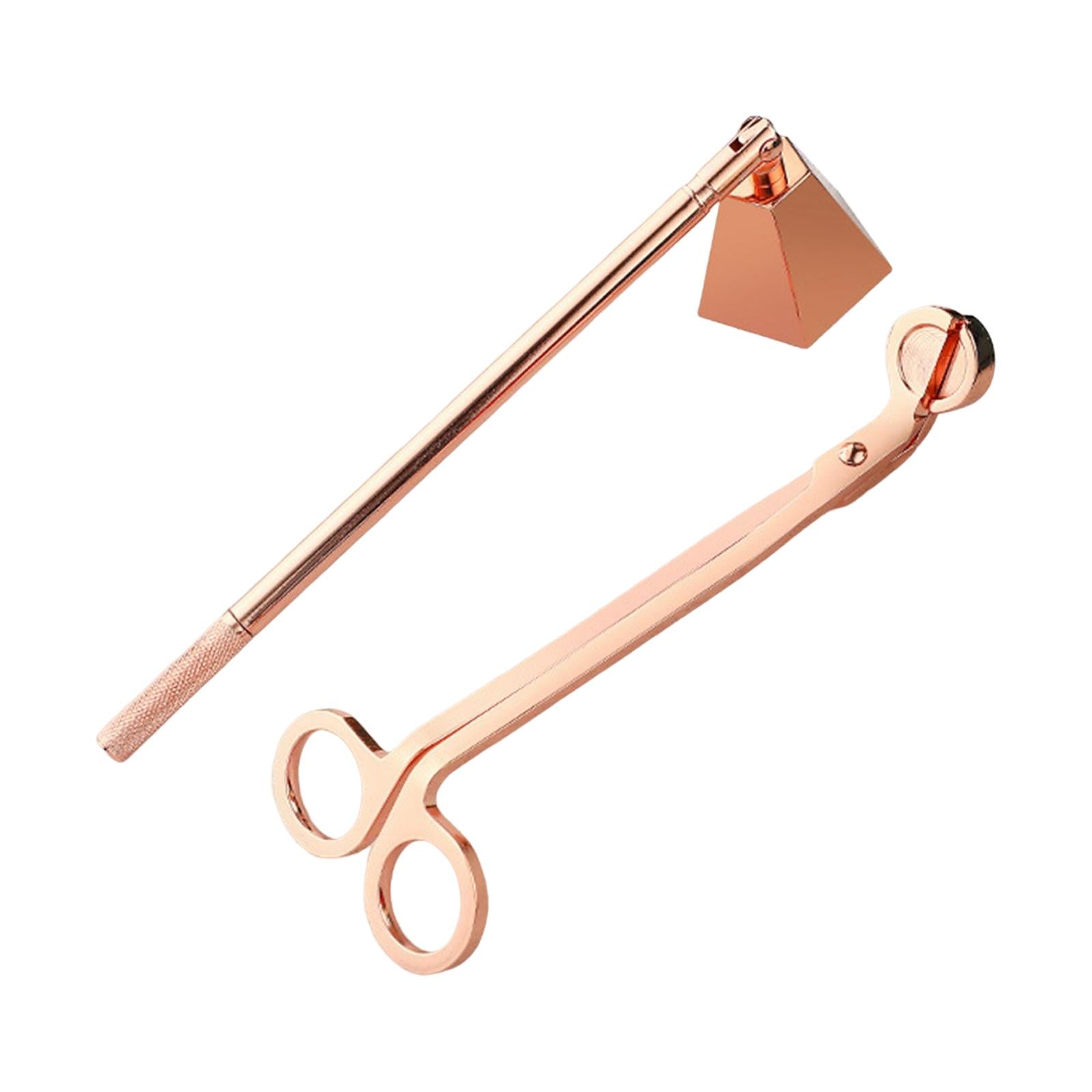 2 in 1 Candle Snuffer Wick Trimmer Cutter Stainless Steel Home Decor Rose Gold