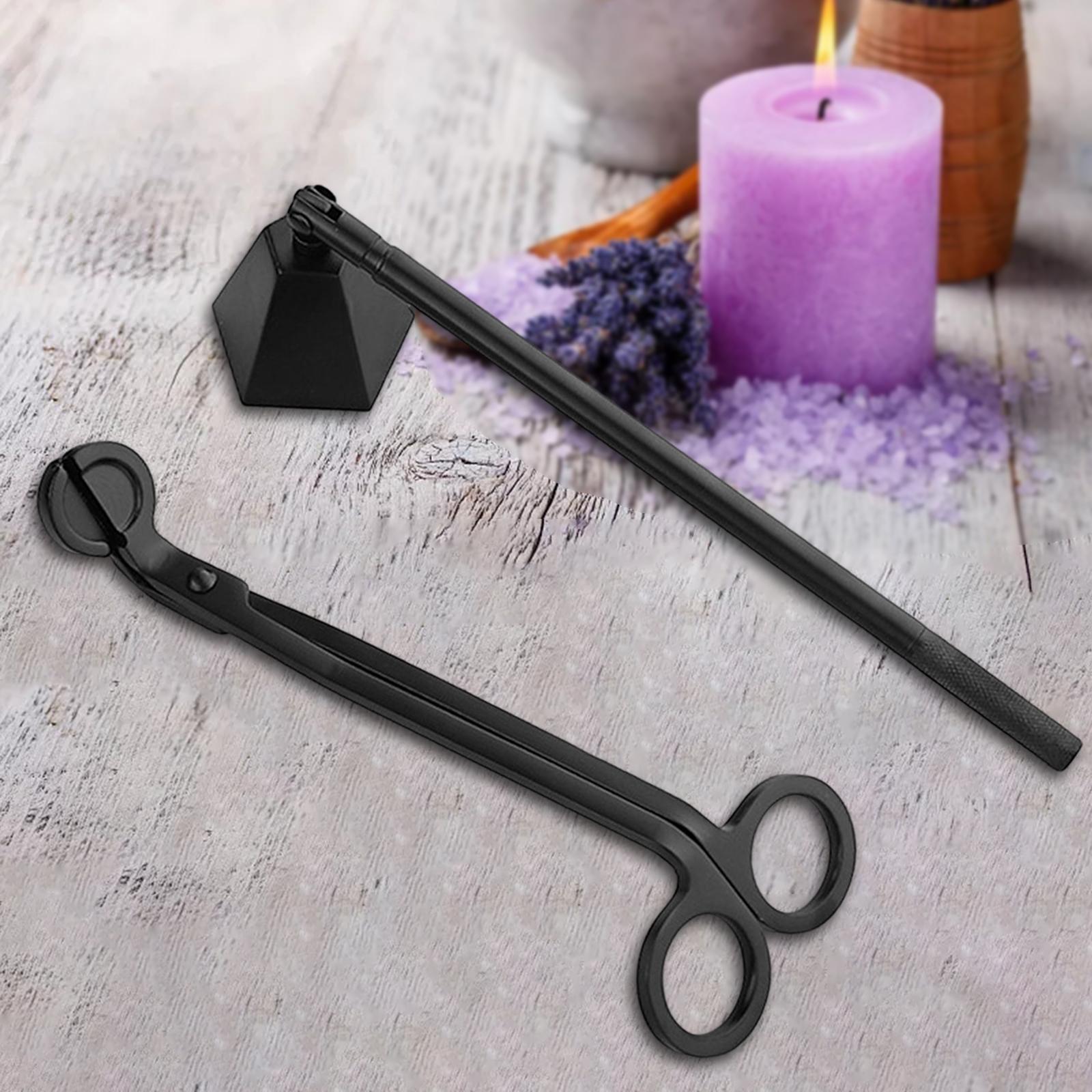 2 in 1 Candle Snuffer Wick Trimmer Cutter Stainless Steel Home Decor Black