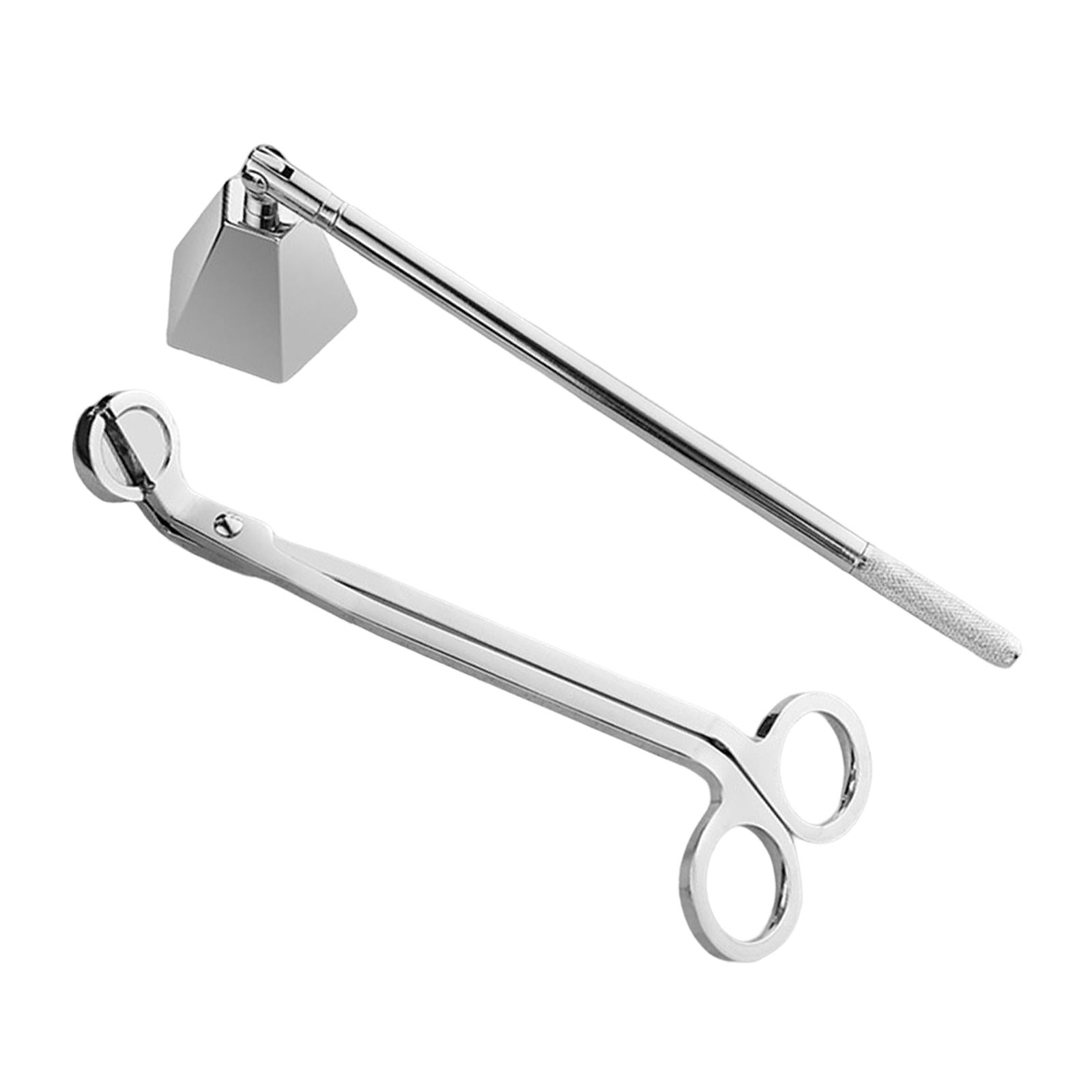 2 in 1 Candle Snuffer Wick Trimmer Cutter Stainless Steel Home Decor Silver