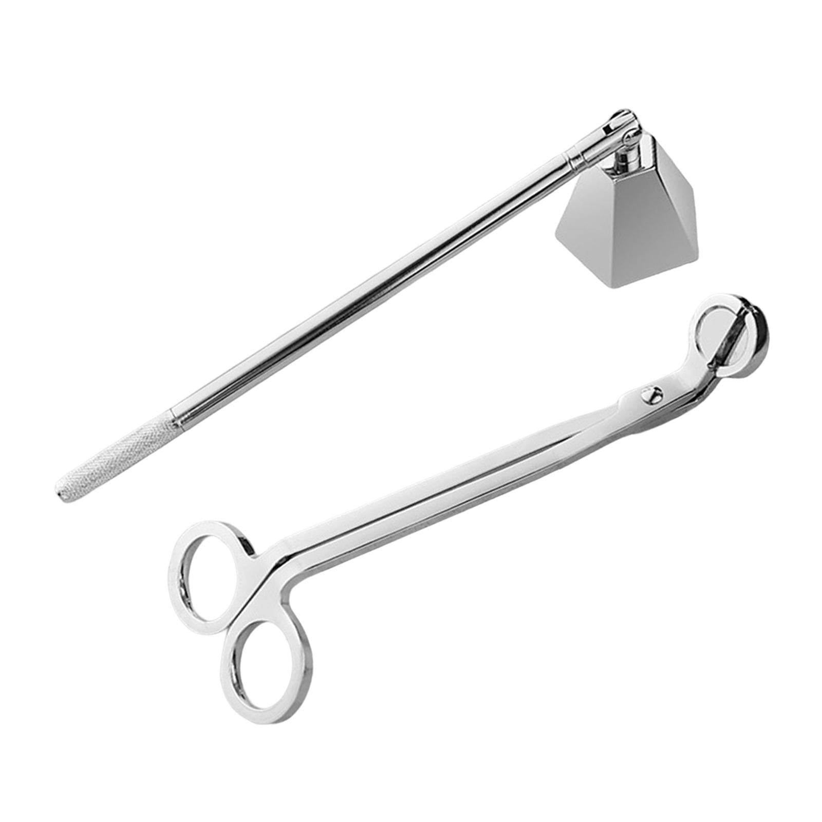 2 in 1 Candle Snuffer Wick Trimmer Cutter Stainless Steel Home Decor Silver