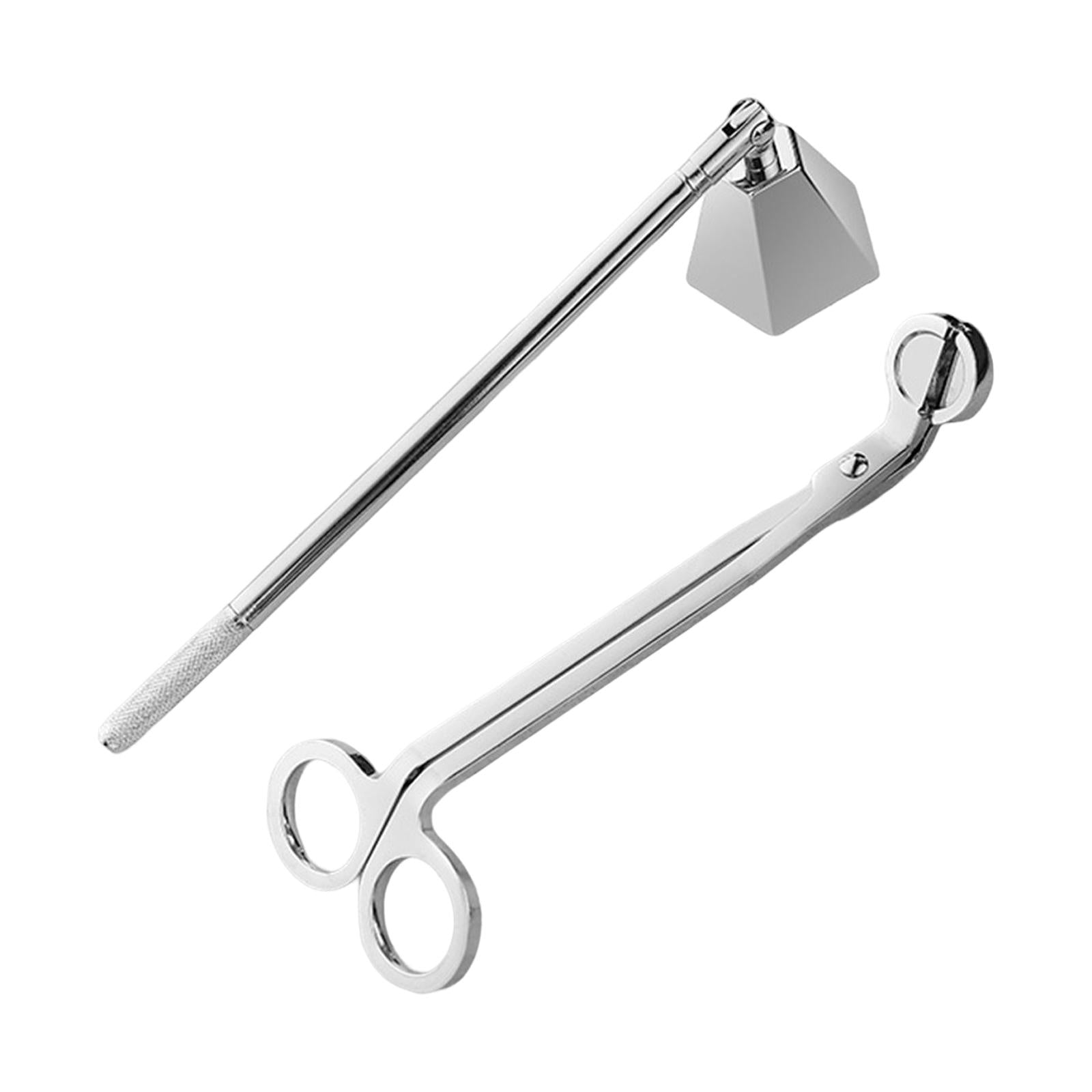 2 in 1 Candle Snuffer Wick Trimmer Cutter Stainless Steel Home Decor Silver