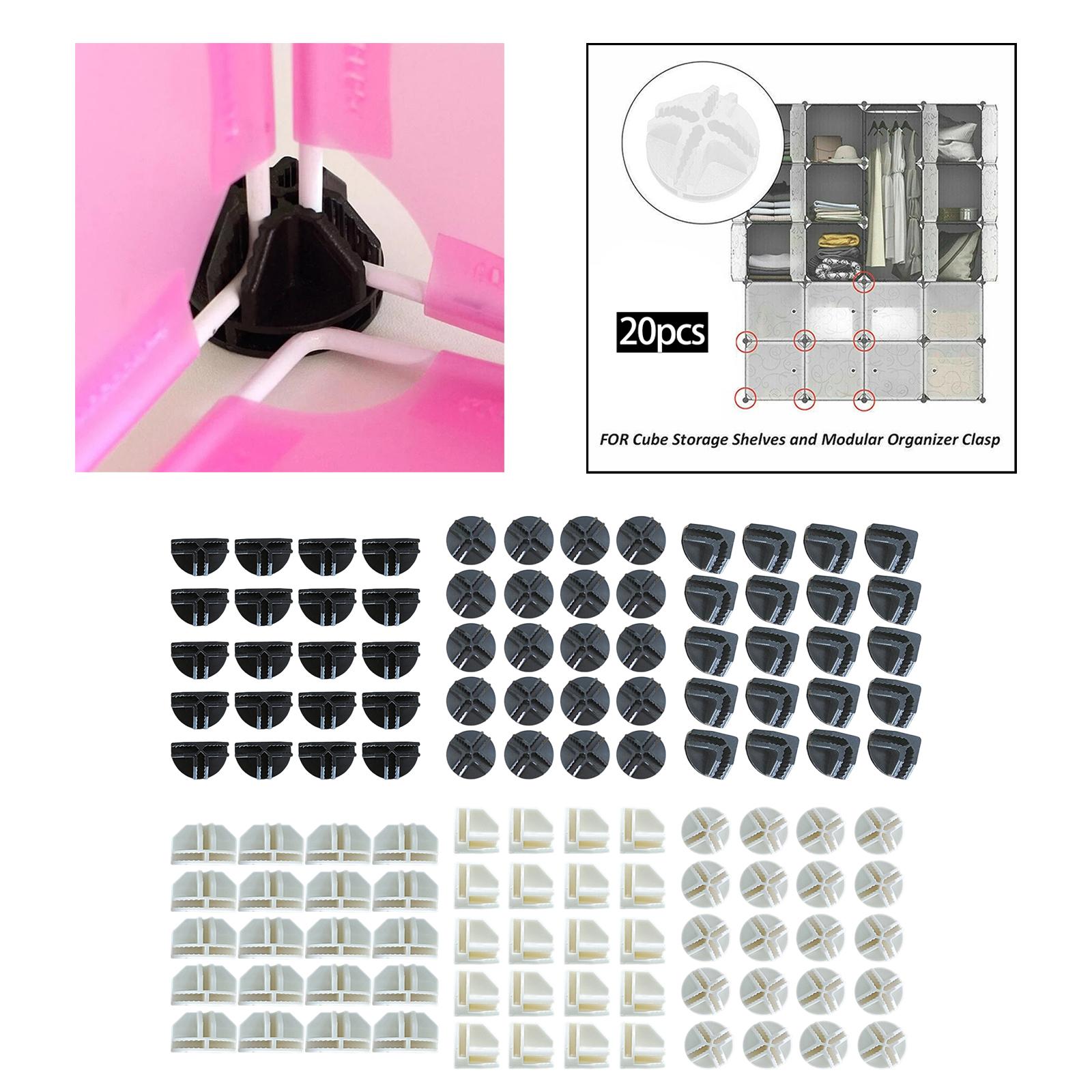 20x Wire Cube Connectors Repair Parts Grid Connectors Grid for Modular Organizer Black Semi Circle