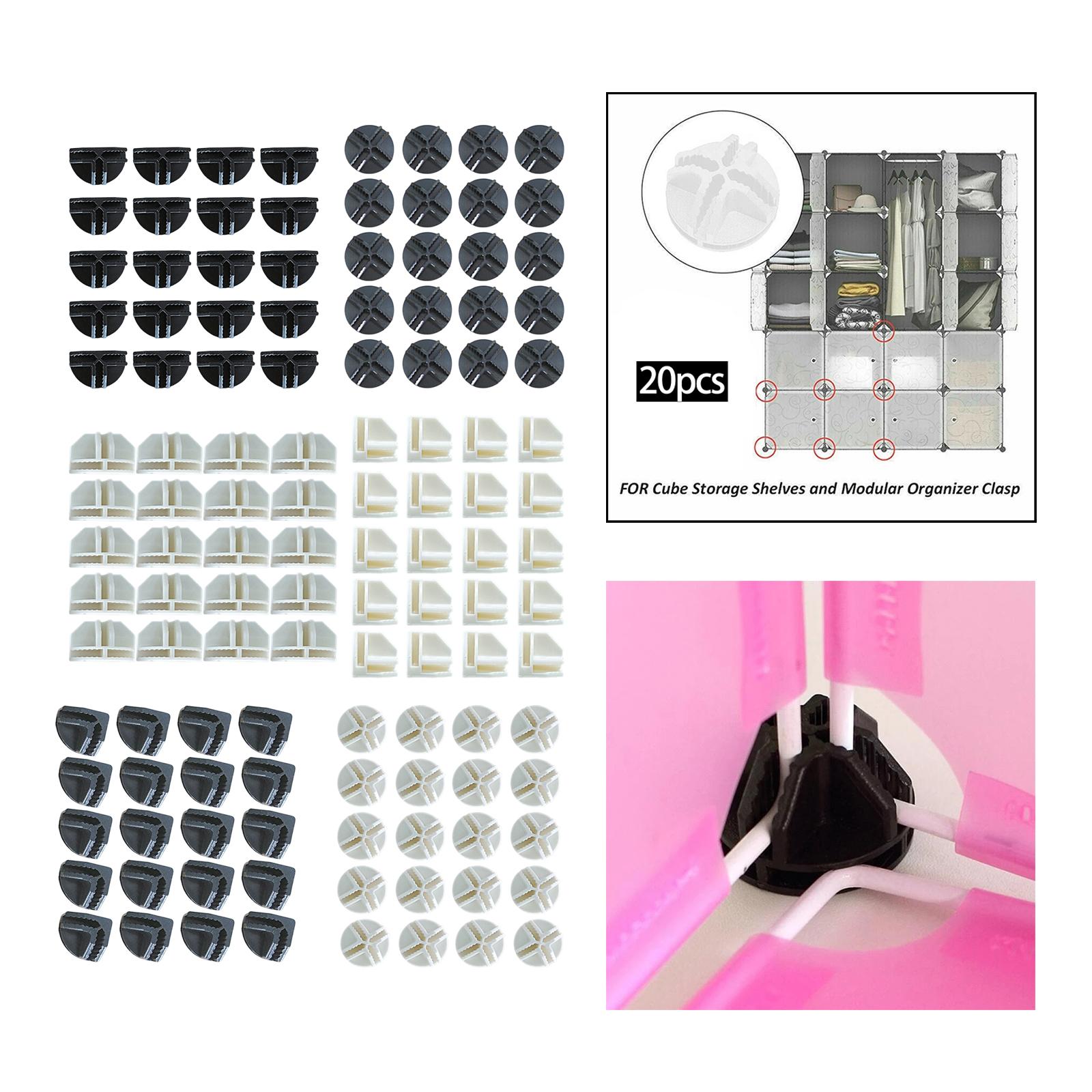 20x Wire Cube Connectors Repair Parts Grid Connectors Grid for Modular Organizer Black Semi Circle