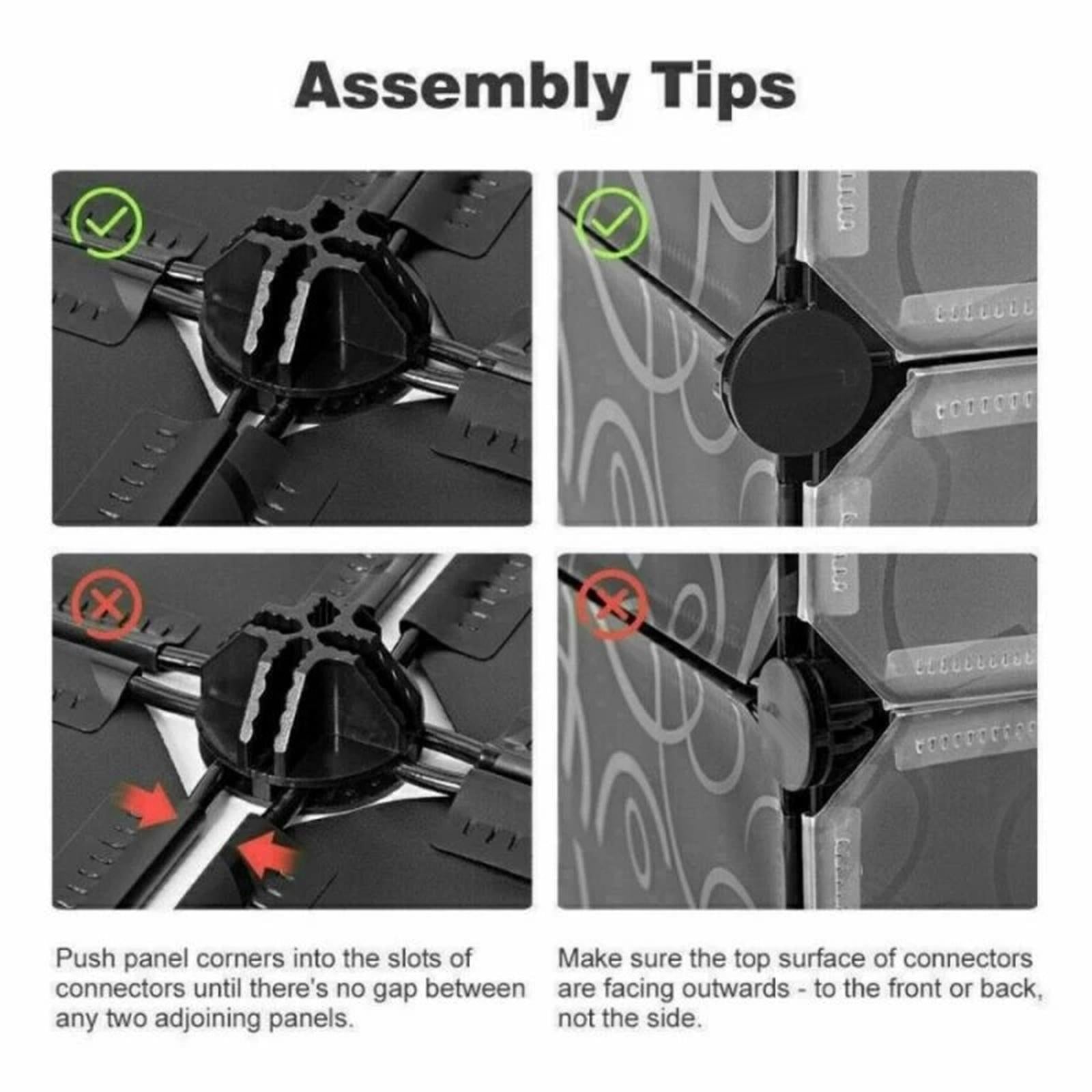 20x Wire Cube Connectors Repair Parts Grid Connectors Grid for Modular Organizer Black Round