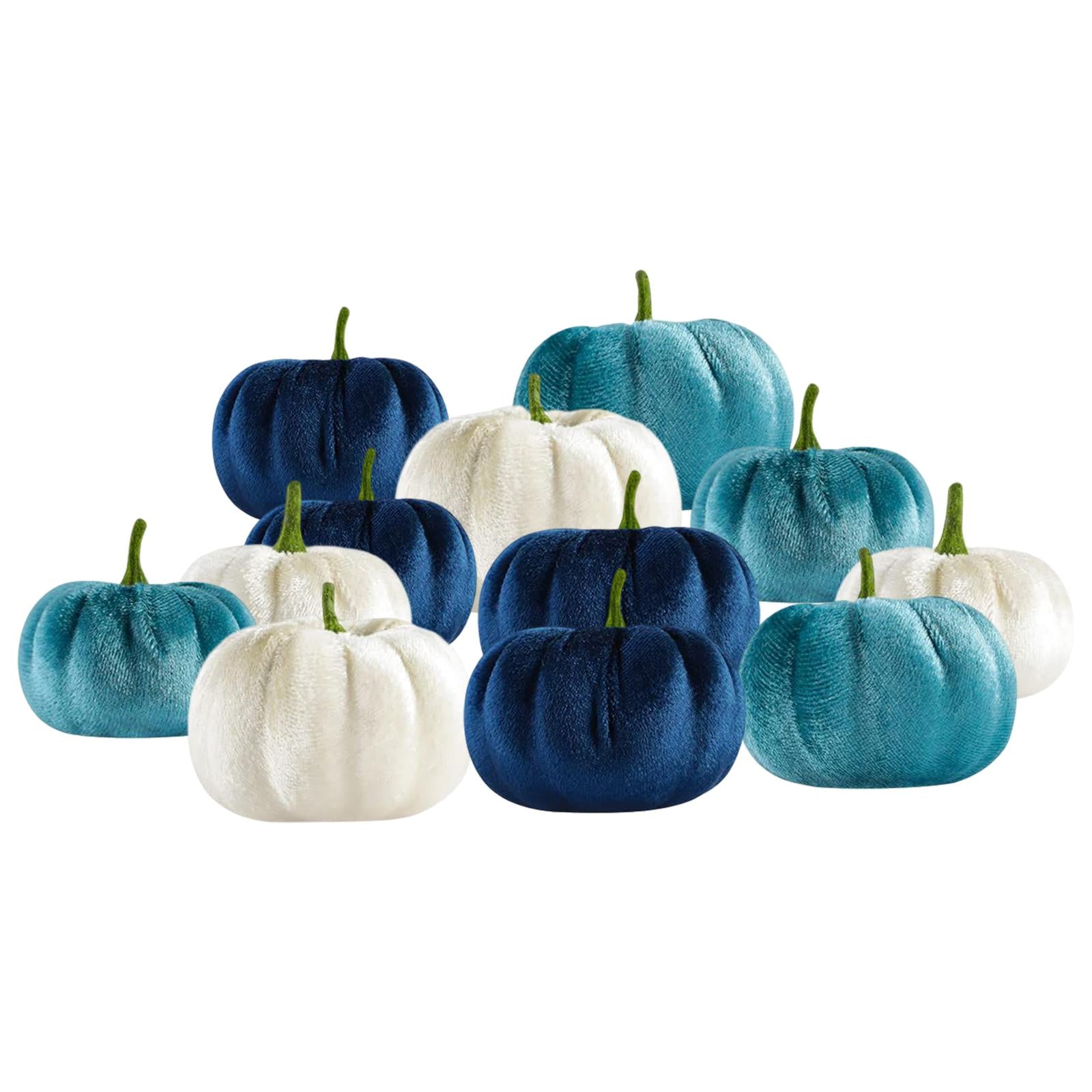 12Pcs Velvet Pumpkins Basket Filler Decorative Pumpkins for Autumn Decor