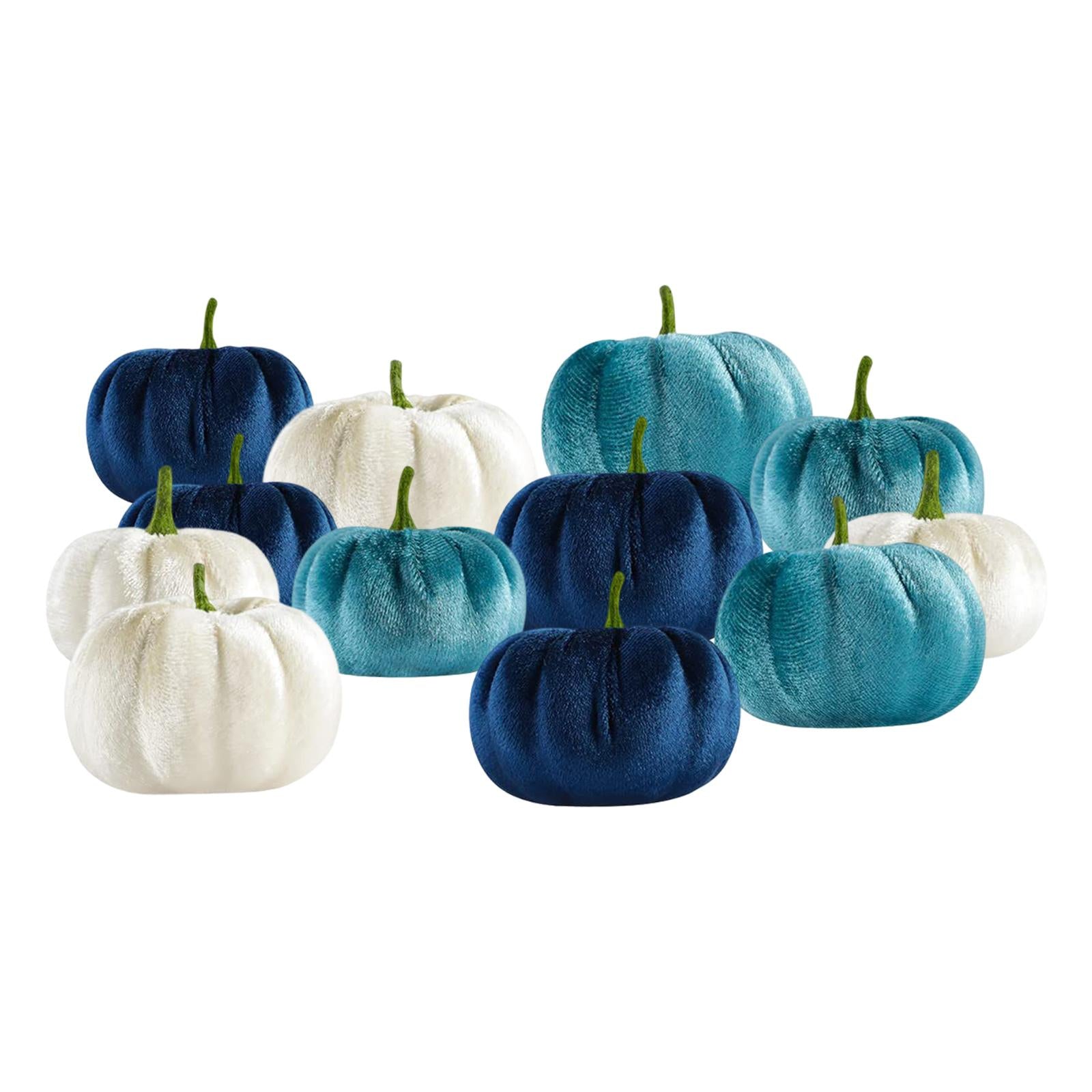 12Pcs Velvet Pumpkins Basket Filler Decorative Pumpkins for Autumn Decor