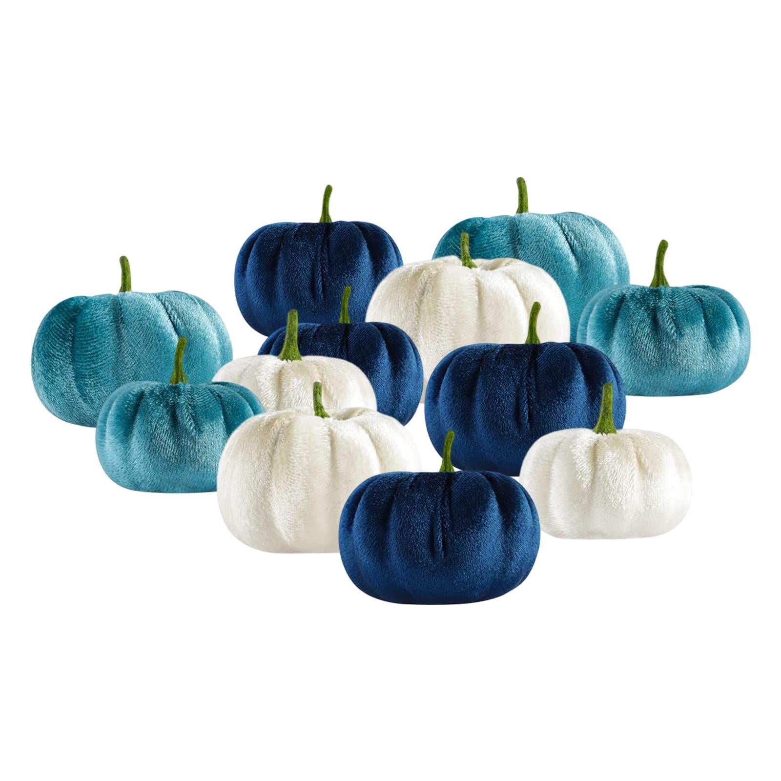 12Pcs Velvet Pumpkins Basket Filler Decorative Pumpkins for Autumn Decor