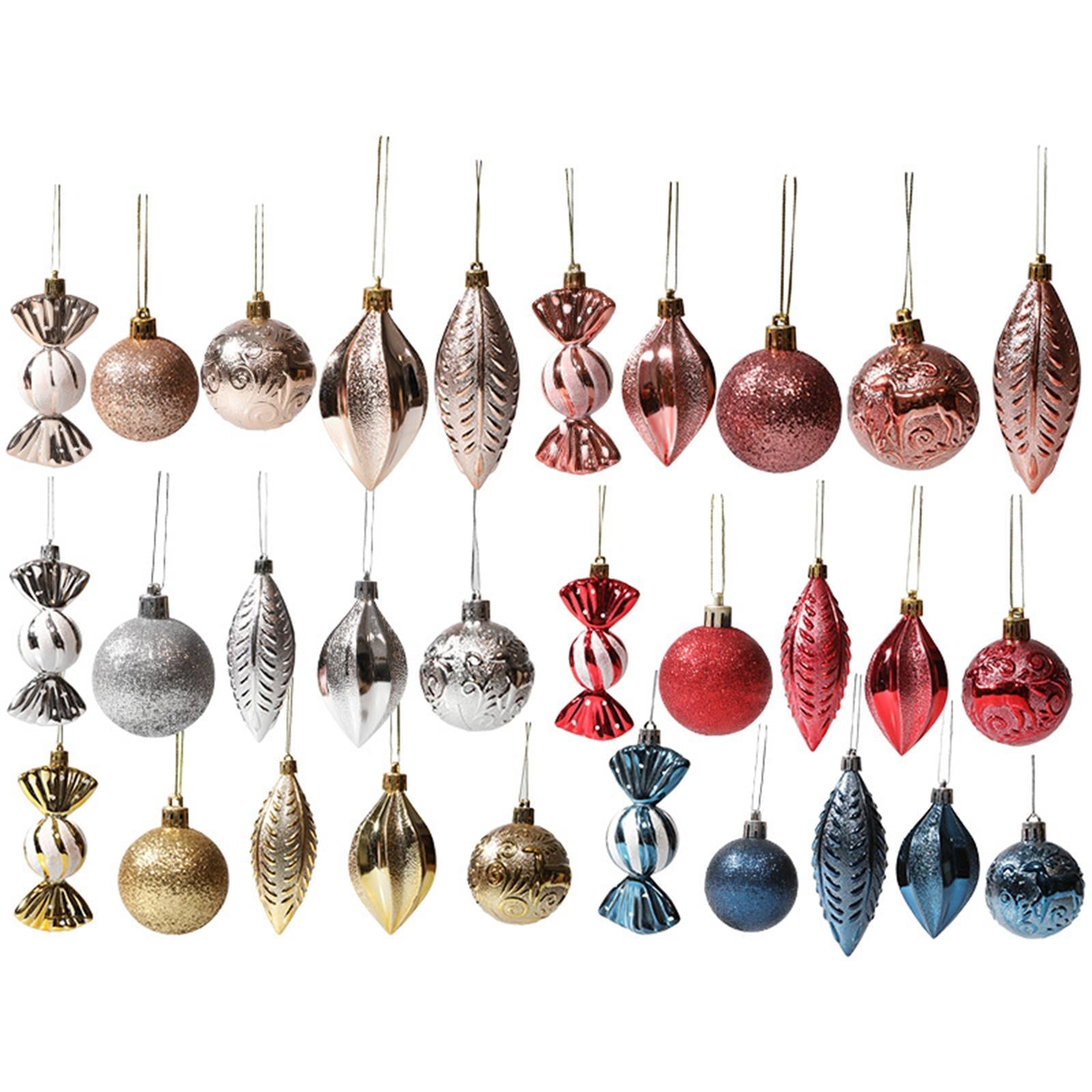 21 Pieces Christmas Balls Ornaments Baubles for Indoor Party Anniversary Gold