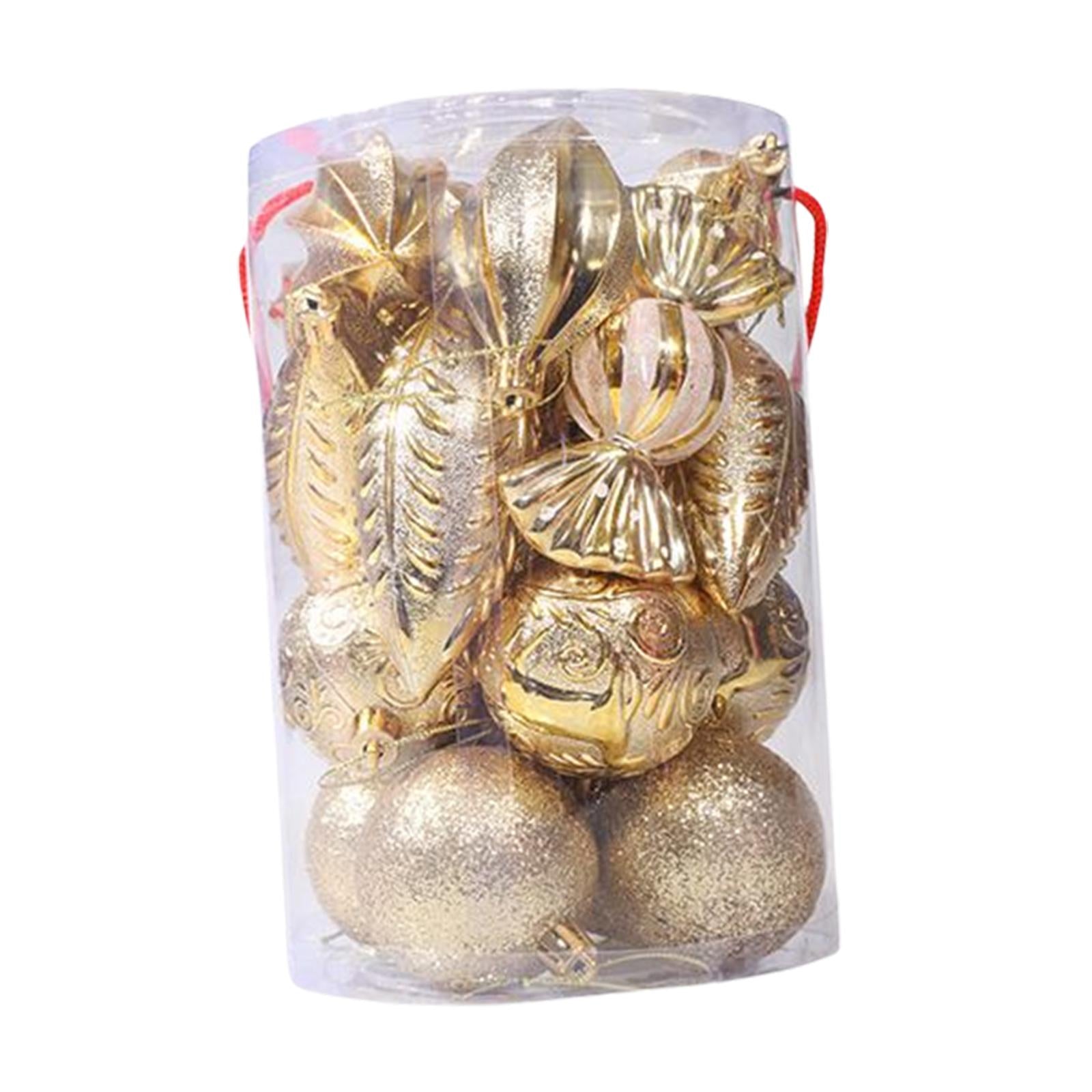 21 Pieces Christmas Balls Ornaments Baubles for Indoor Party Anniversary Gold