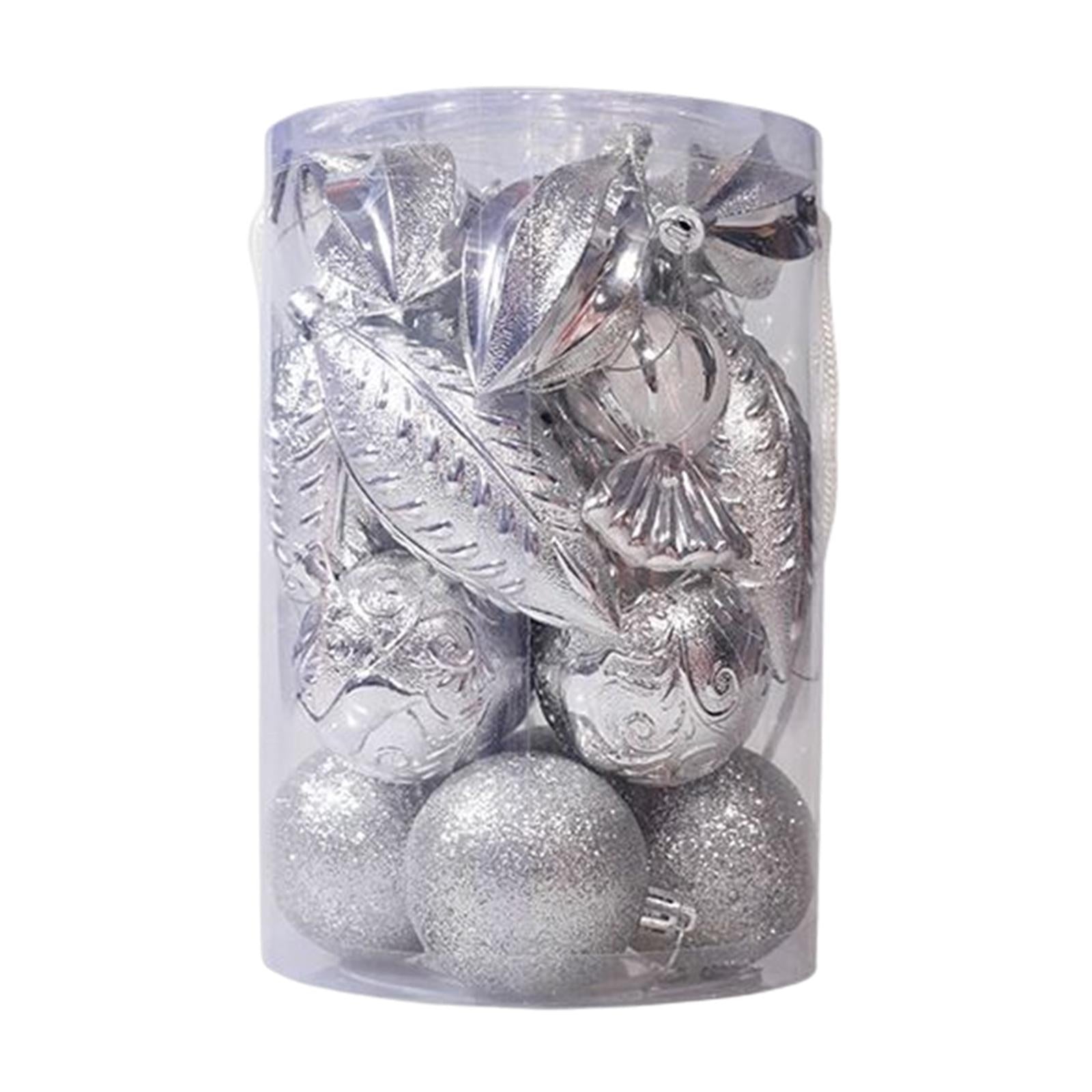 21 Pieces Christmas Balls Ornaments Baubles for Indoor Party Anniversary Silver