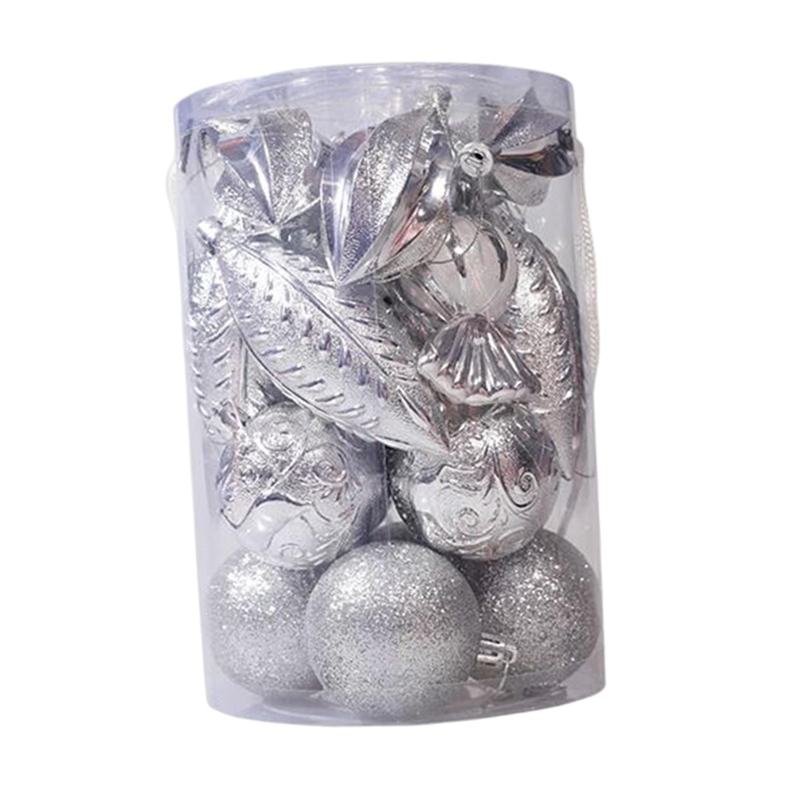 21 Pieces Christmas Balls Ornaments Baubles for Indoor Party Anniversary Silver