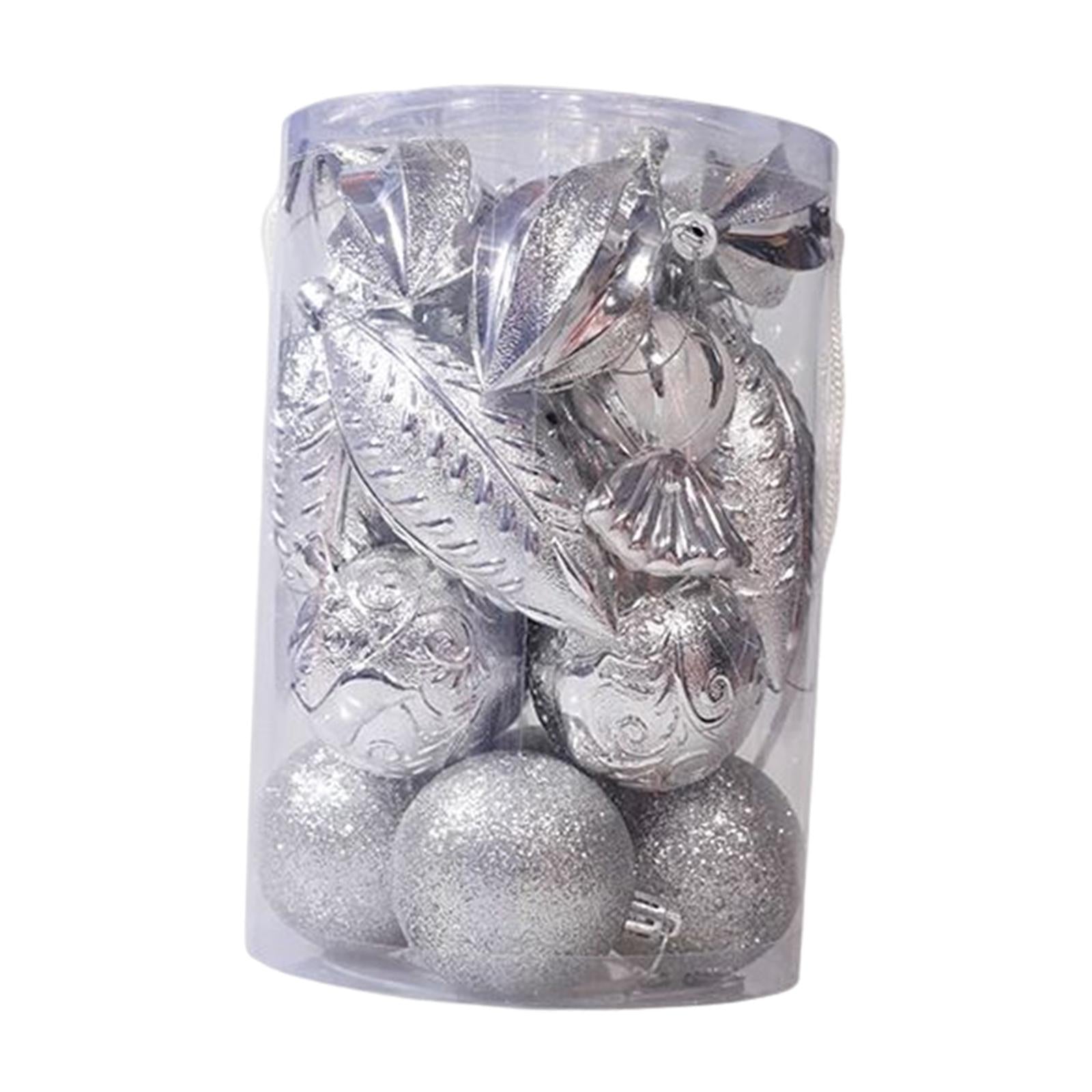 21 Pieces Christmas Balls Ornaments Baubles for Indoor Party Anniversary Silver