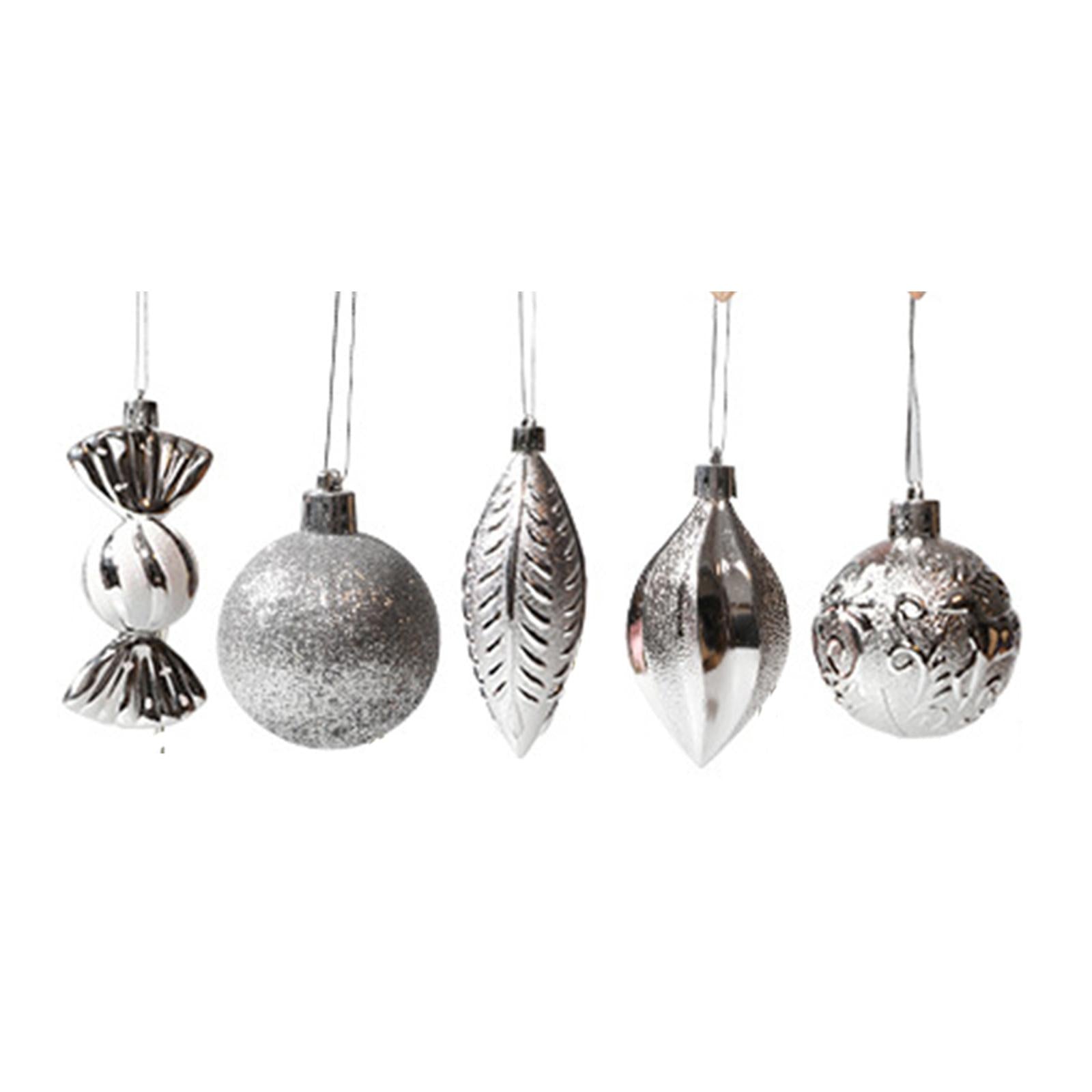 21 Pieces Christmas Balls Ornaments Baubles for Indoor Party Anniversary Silver