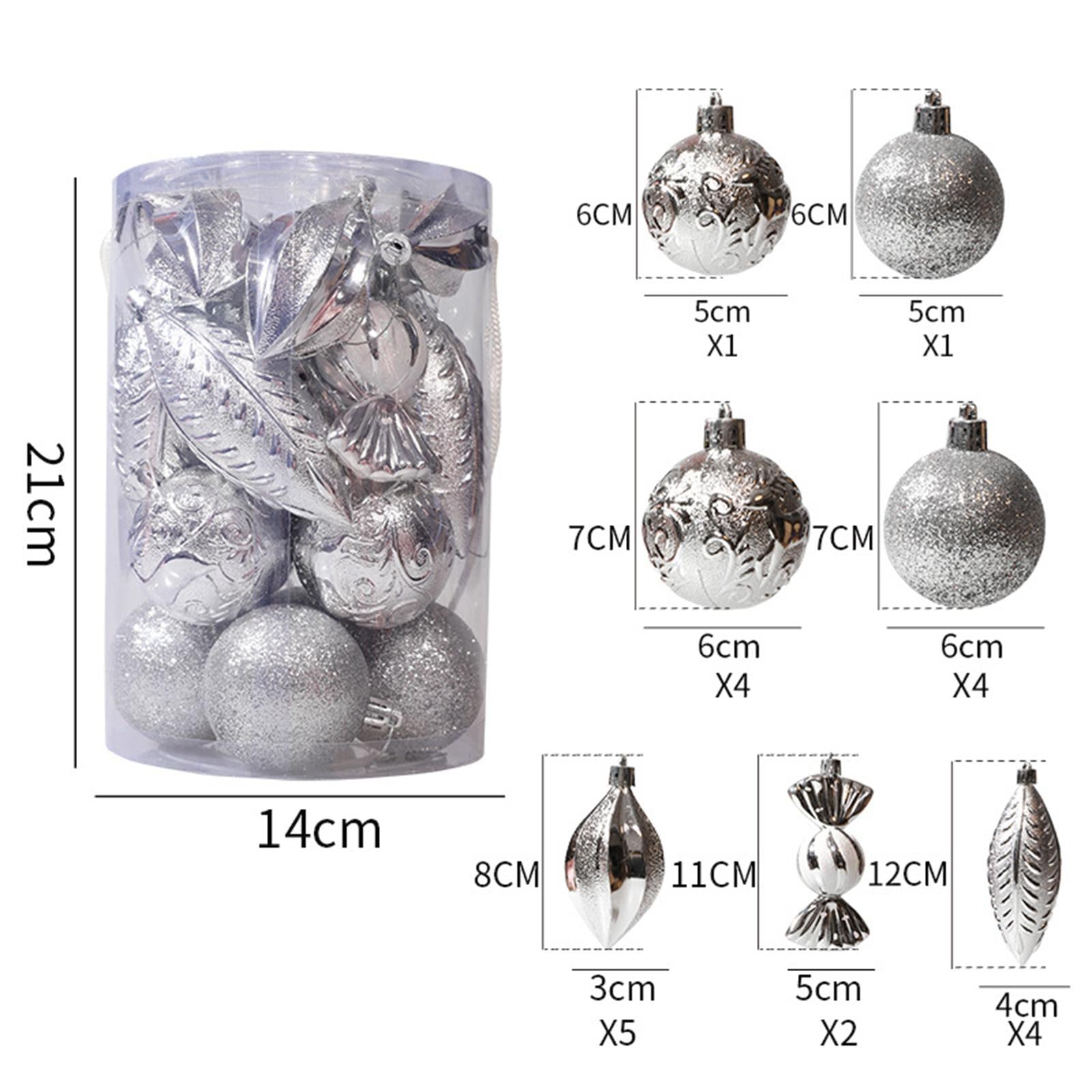 21 Pieces Christmas Balls Ornaments Baubles for Indoor Party Anniversary Silver