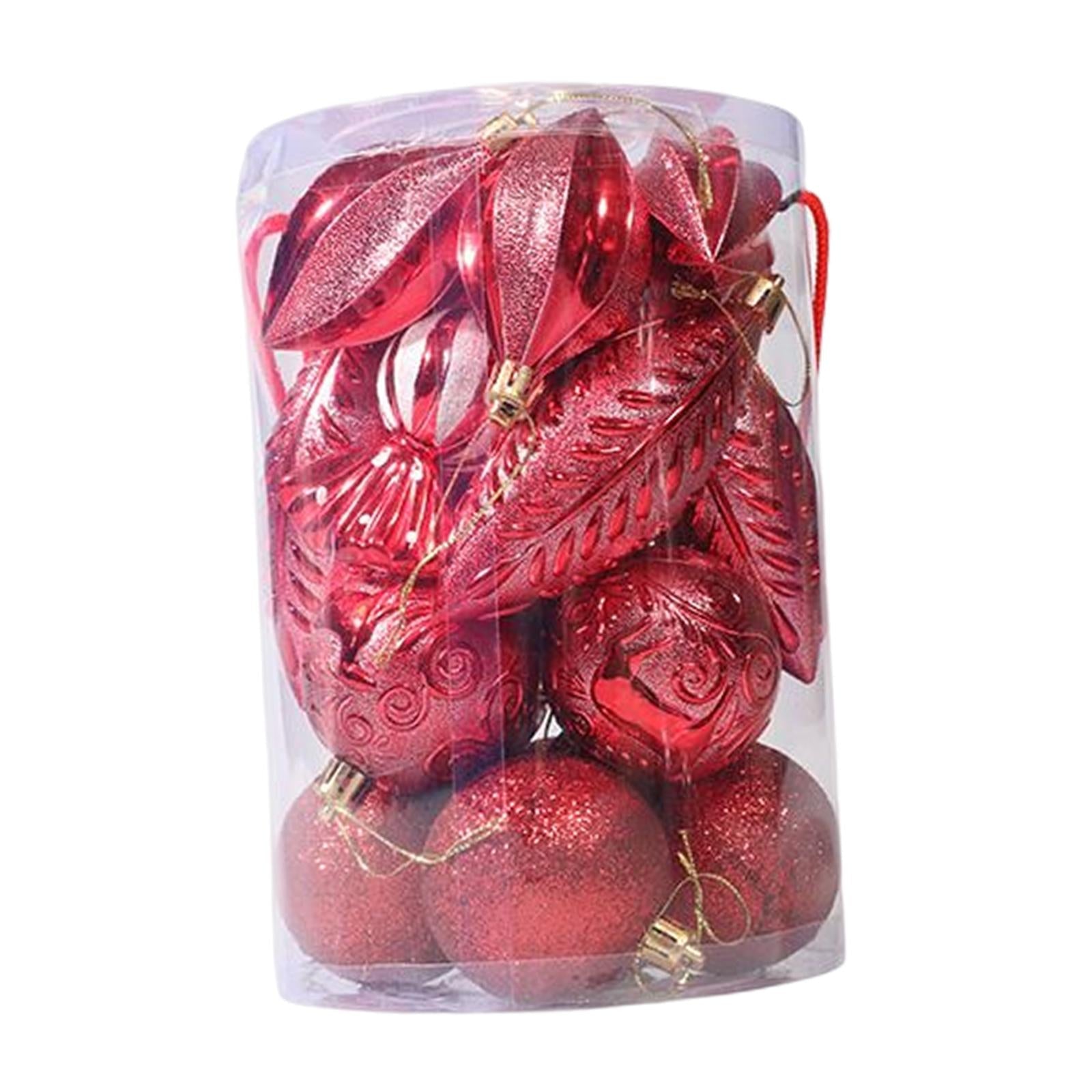 21 Pieces Christmas Balls Ornaments Baubles for Indoor Party Anniversary Red