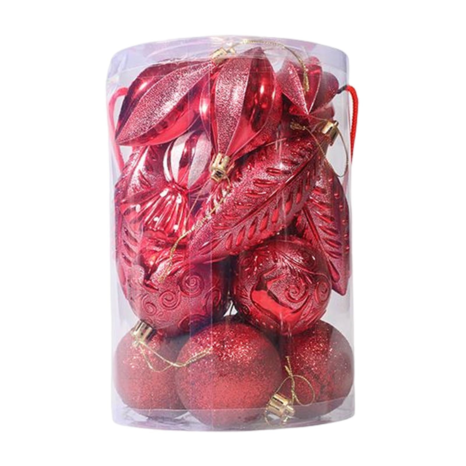 21 Pieces Christmas Balls Ornaments Baubles for Indoor Party Anniversary Red